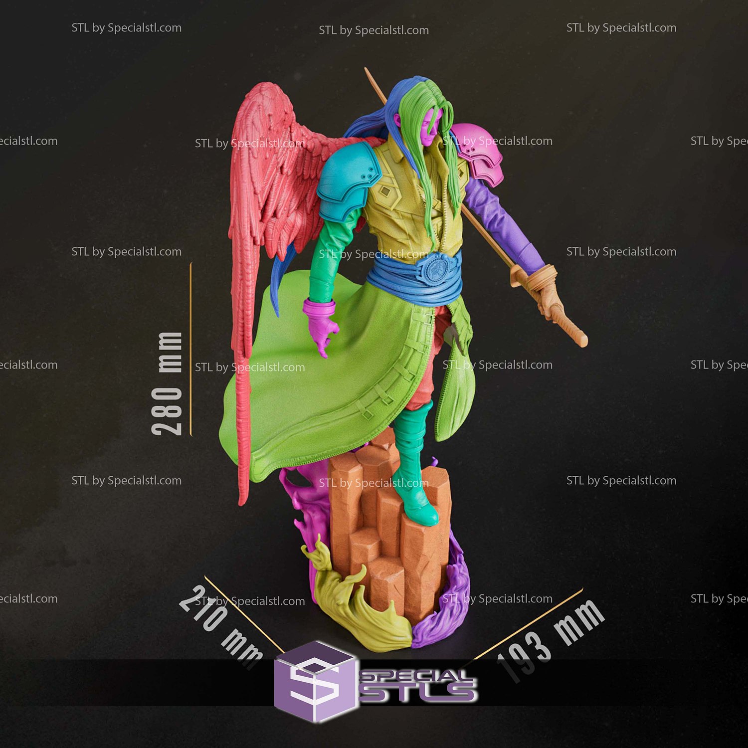 Sephiroth 1-8 Final Fantasy 3D Printer Files STL Model — view 4