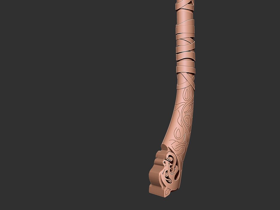 Leviathan Axe God of War 3D STL Model — view 3