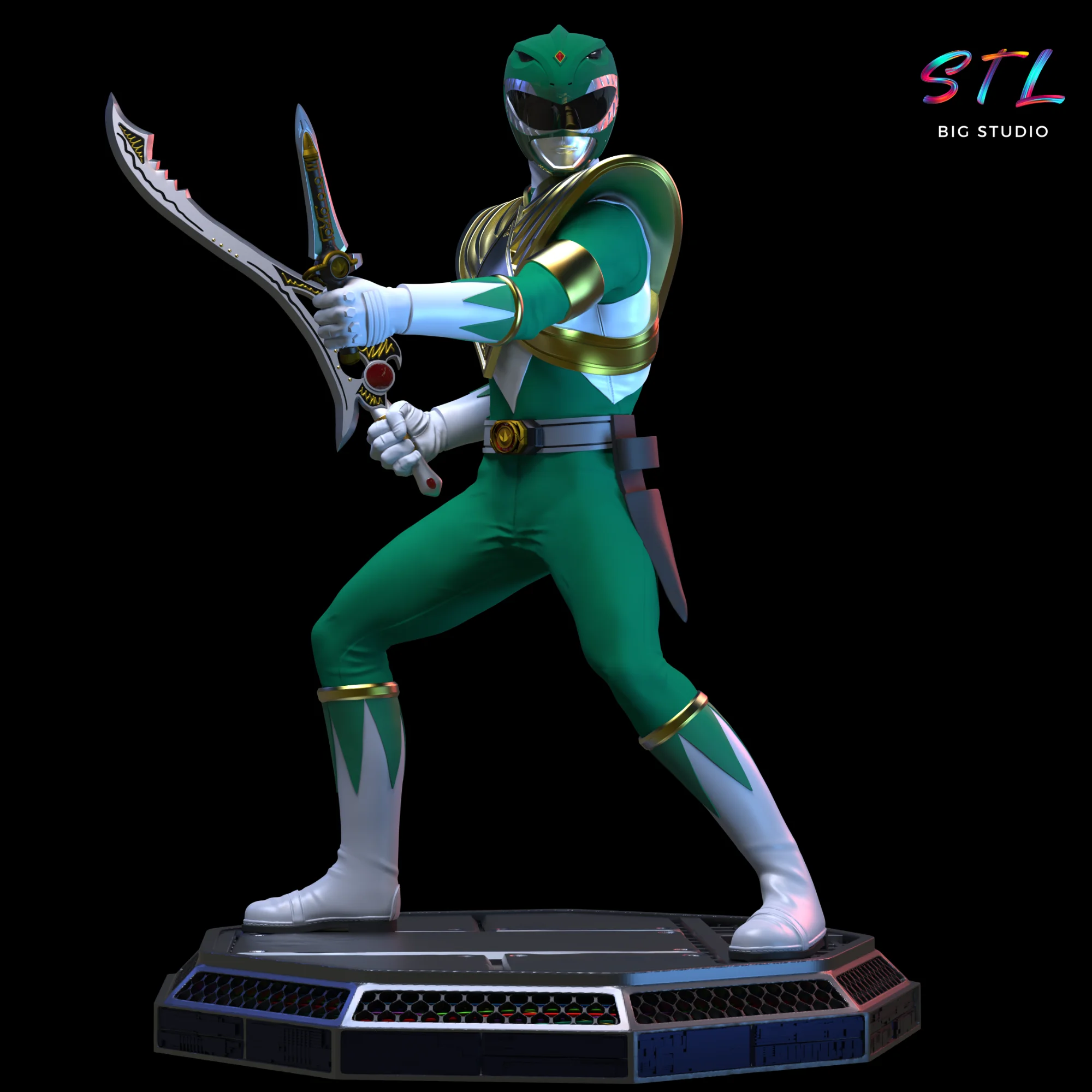 Green Power Ranger STL | 3D Printable Action Figure Model