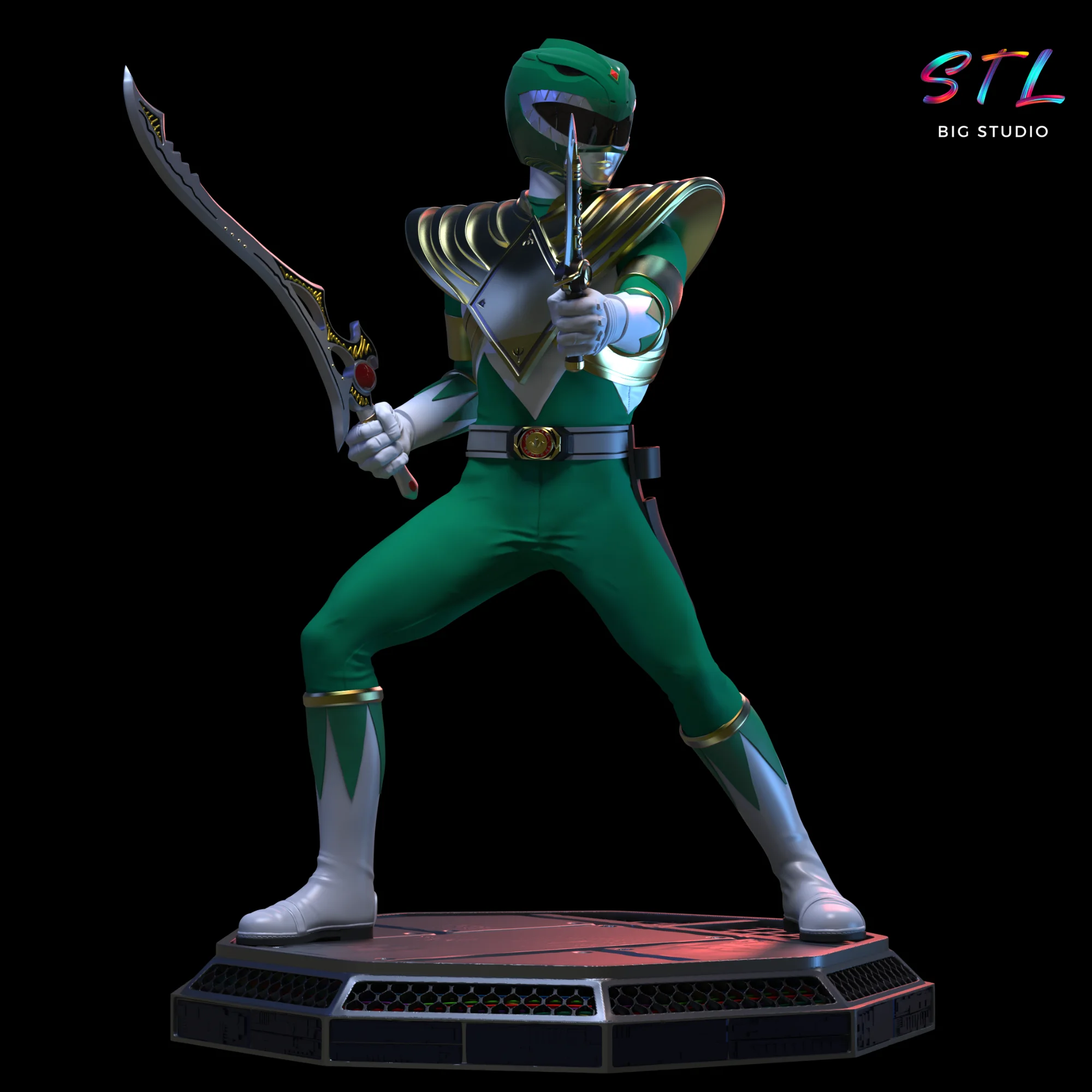 Green Power Ranger STL | 3D Printable Action Figure Model — view 2