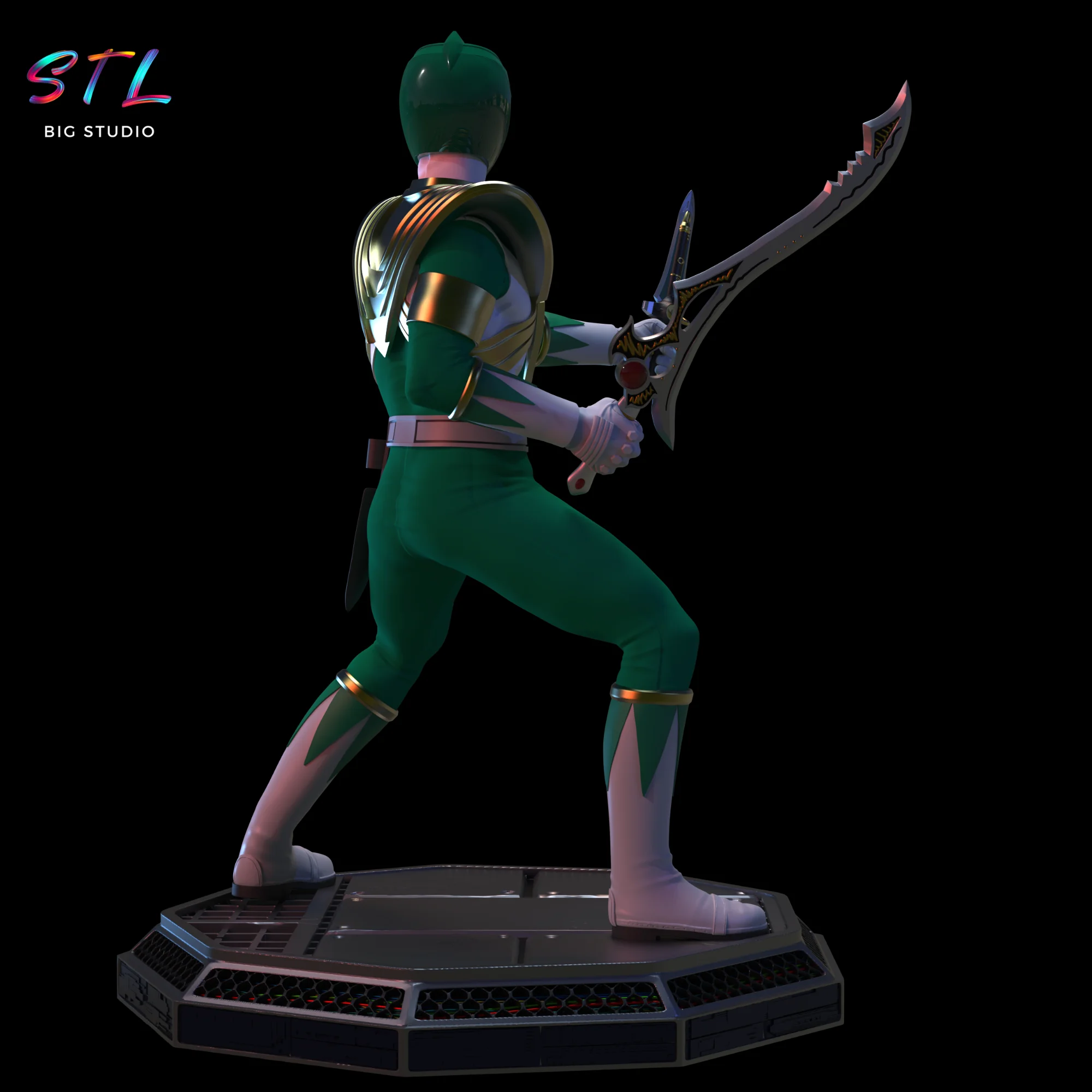 Green Power Ranger STL | 3D Printable Action Figure Model — view 3