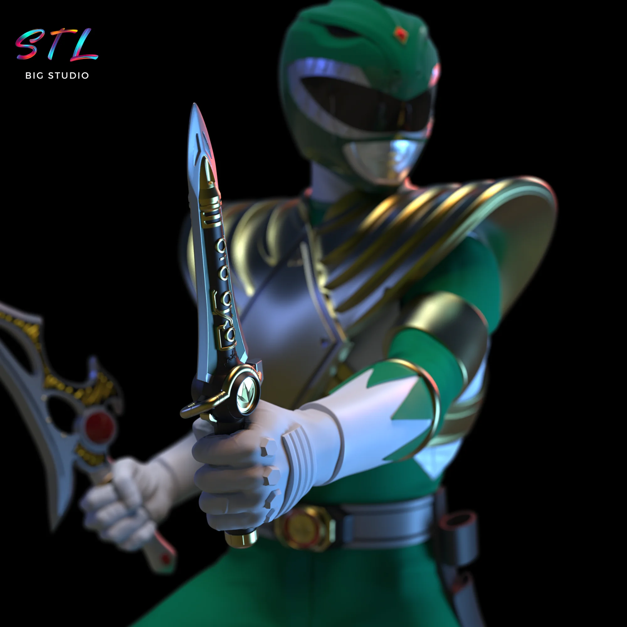 Green Power Ranger STL | 3D Printable Action Figure Model — view 4