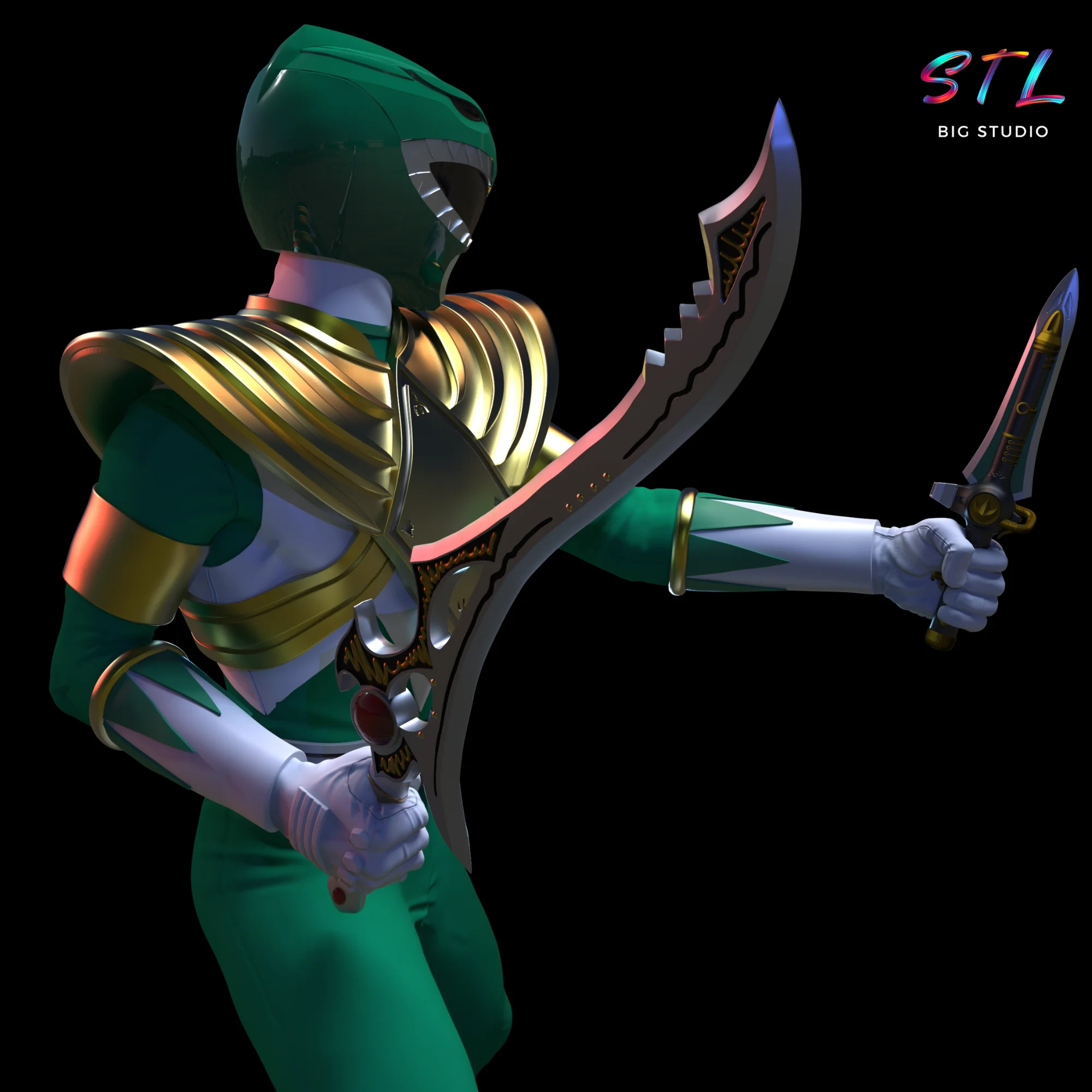 Green Power Ranger STL | 3D Printable Action Figure Model — view 5