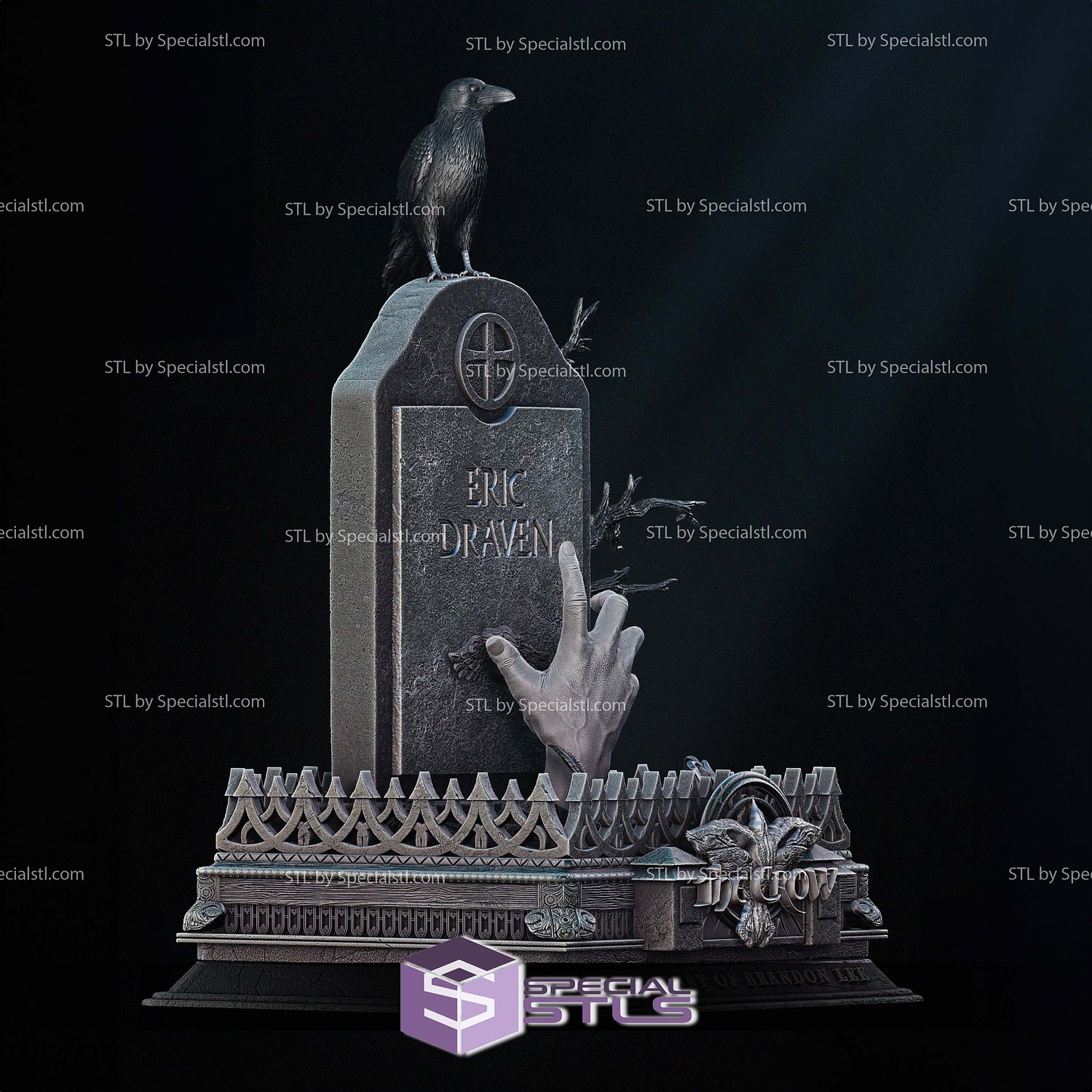 Crow Tomb Bust Brandon Lee 3D Printer Files STL Model — view 2