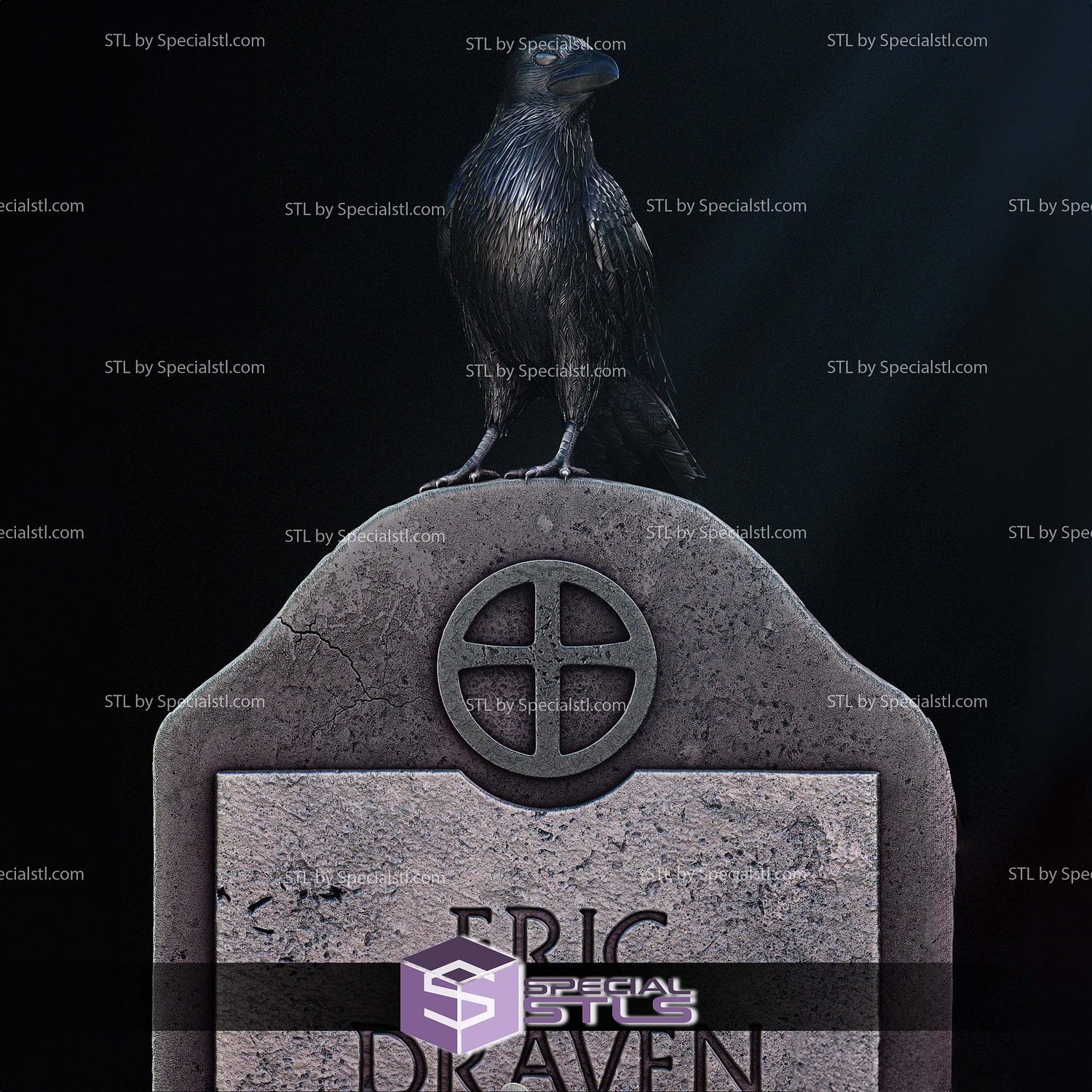 Crow Tomb Bust Brandon Lee 3D Printer Files STL Model — view 3