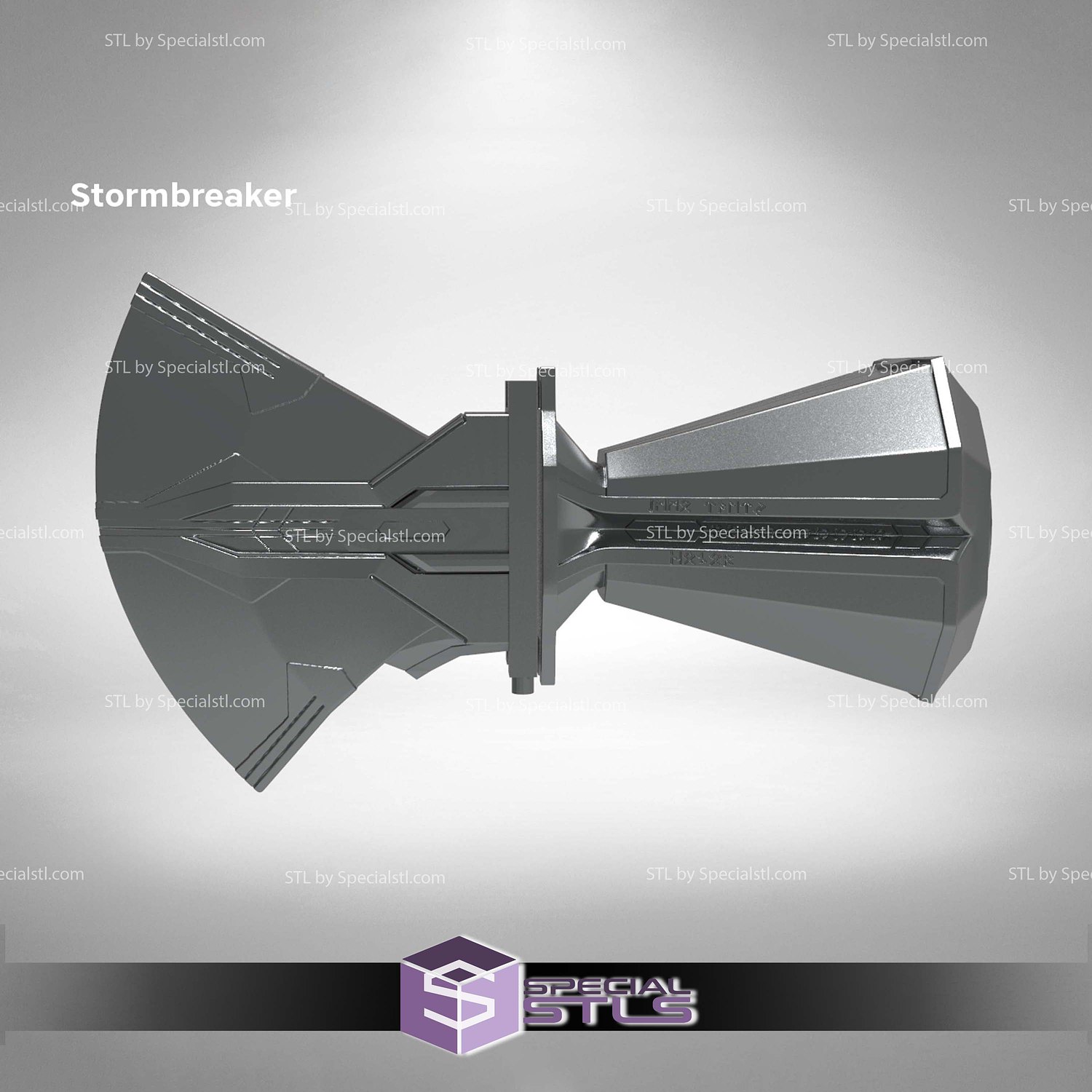 Cosplay STL Files Stormbreaker Axe Head 3D Model — view 3