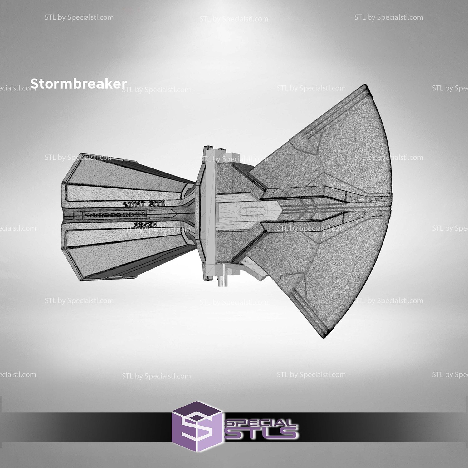 Cosplay STL Files Stormbreaker Axe Head 3D Model — view 6