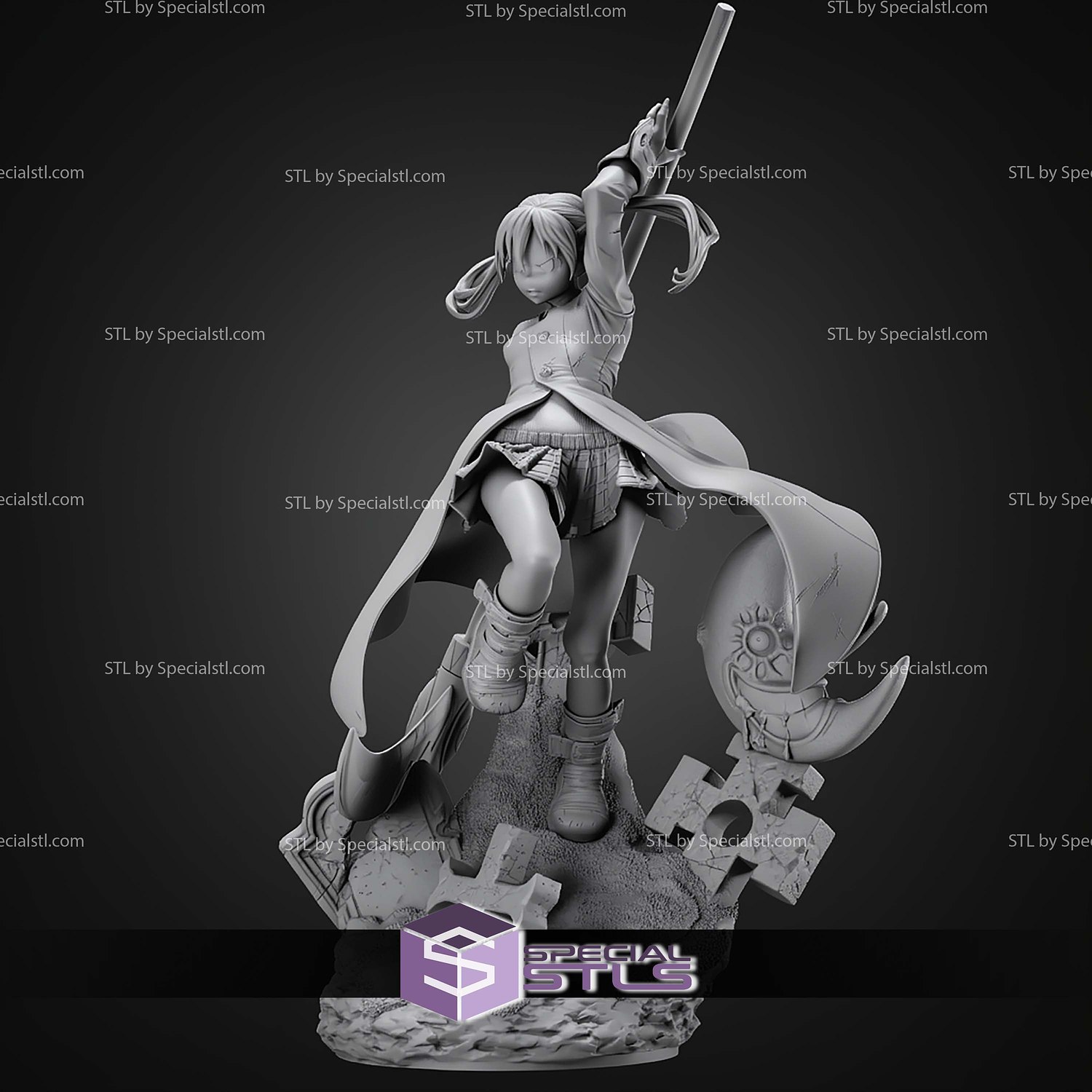 Maka Soul Eater Digital STL Files 3D Model — view 2