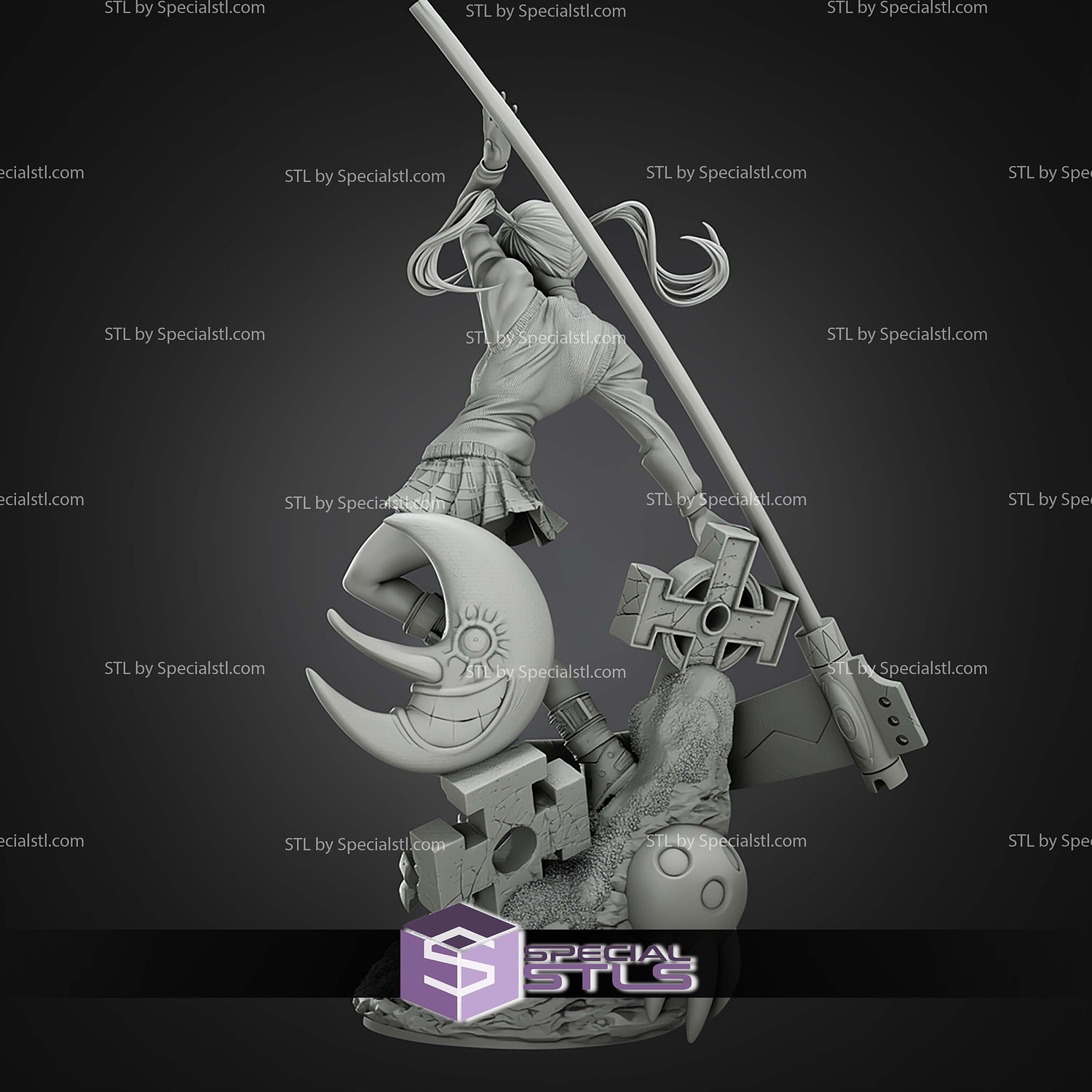 Maka Soul Eater Digital STL Files 3D Model — view 3