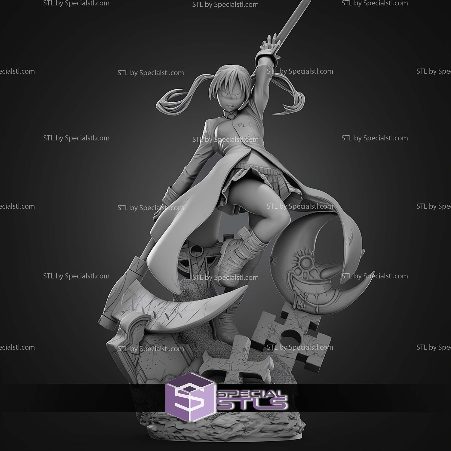 Maka Soul Eater Digital STL Files 3D Model — view 4