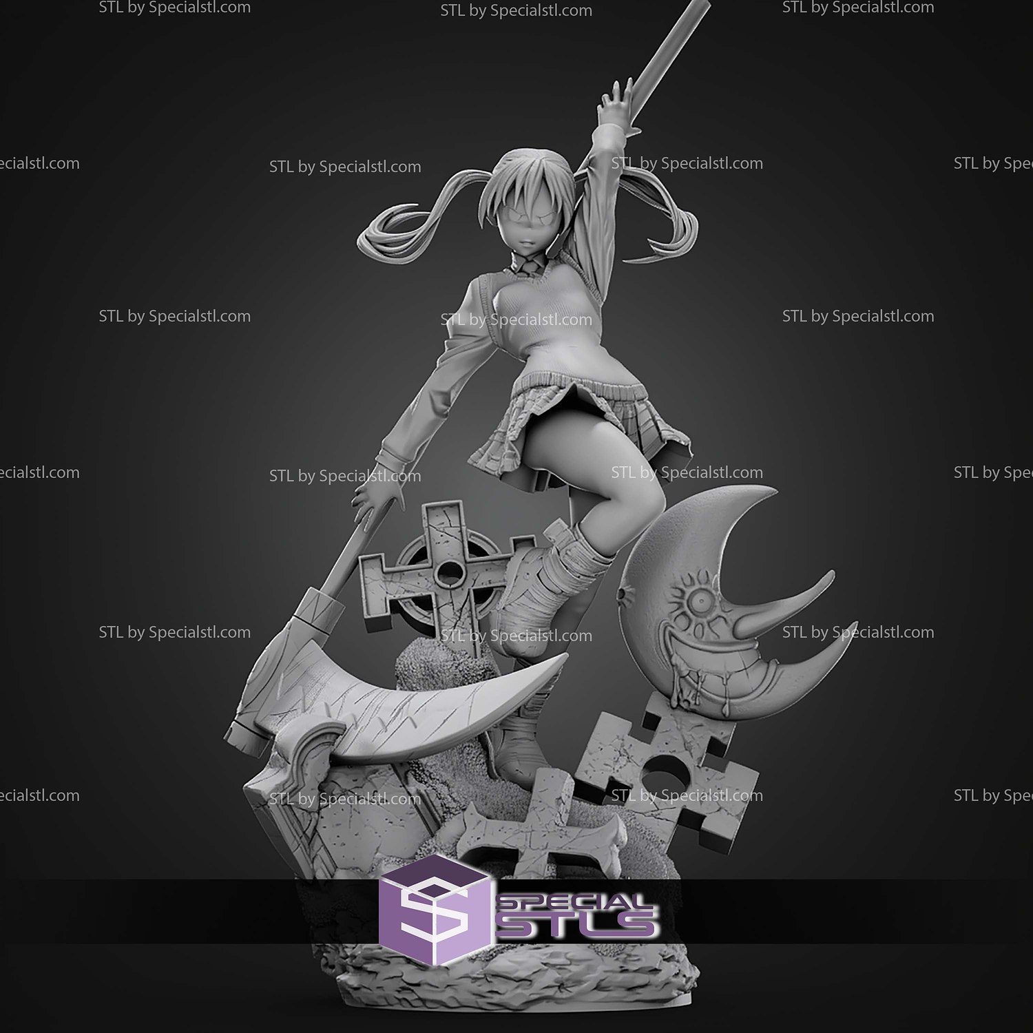 Maka Soul Eater Digital STL Files 3D Model — view 5