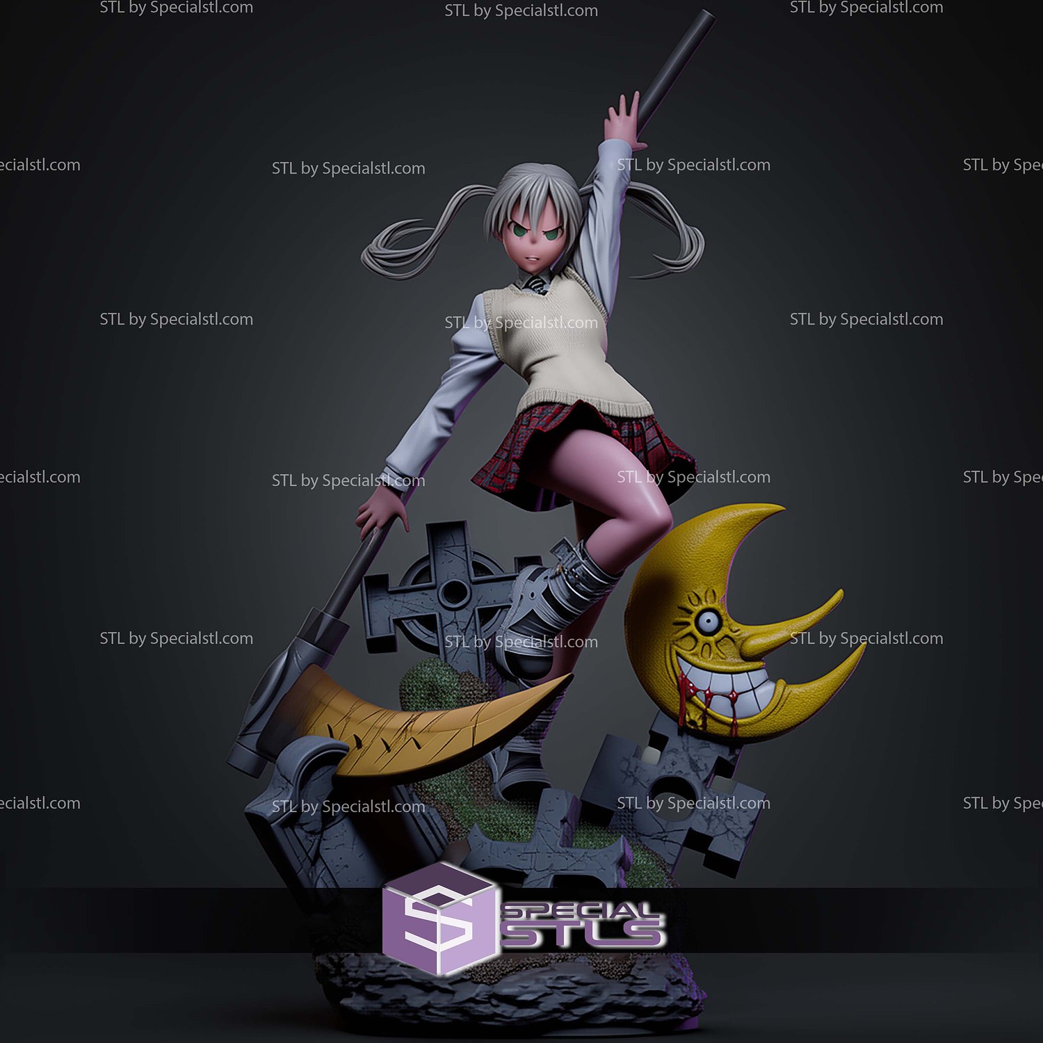 Maka Soul Eater Digital STL Files 3D Model — view 8