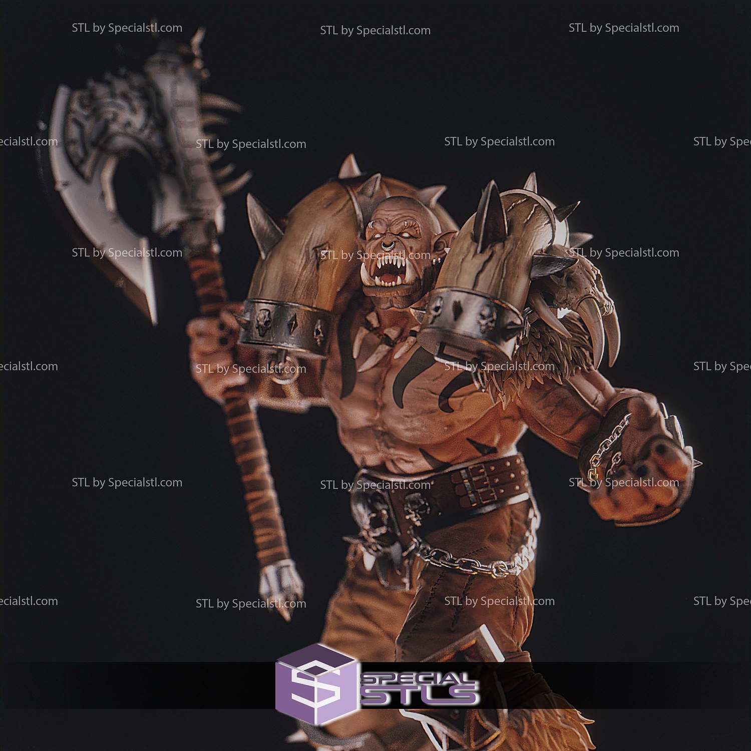 Orc Garrosh Warcraft Sculptures 3D Printing STL Model — view 2