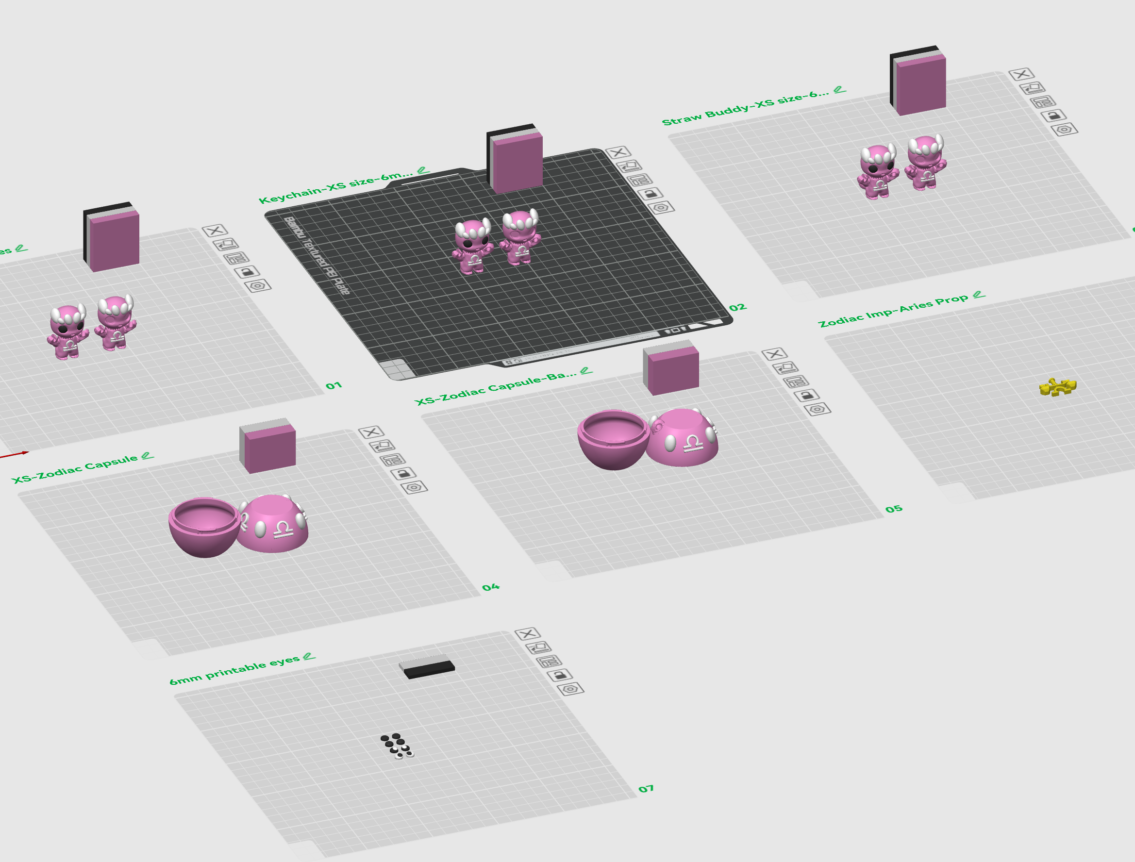 Libra Flexi Imp - Zodiac Imp Collection Part 3 - Keychain & Straw Buddy, No Supports 3D Print STL/3M 3MF Model — view 7