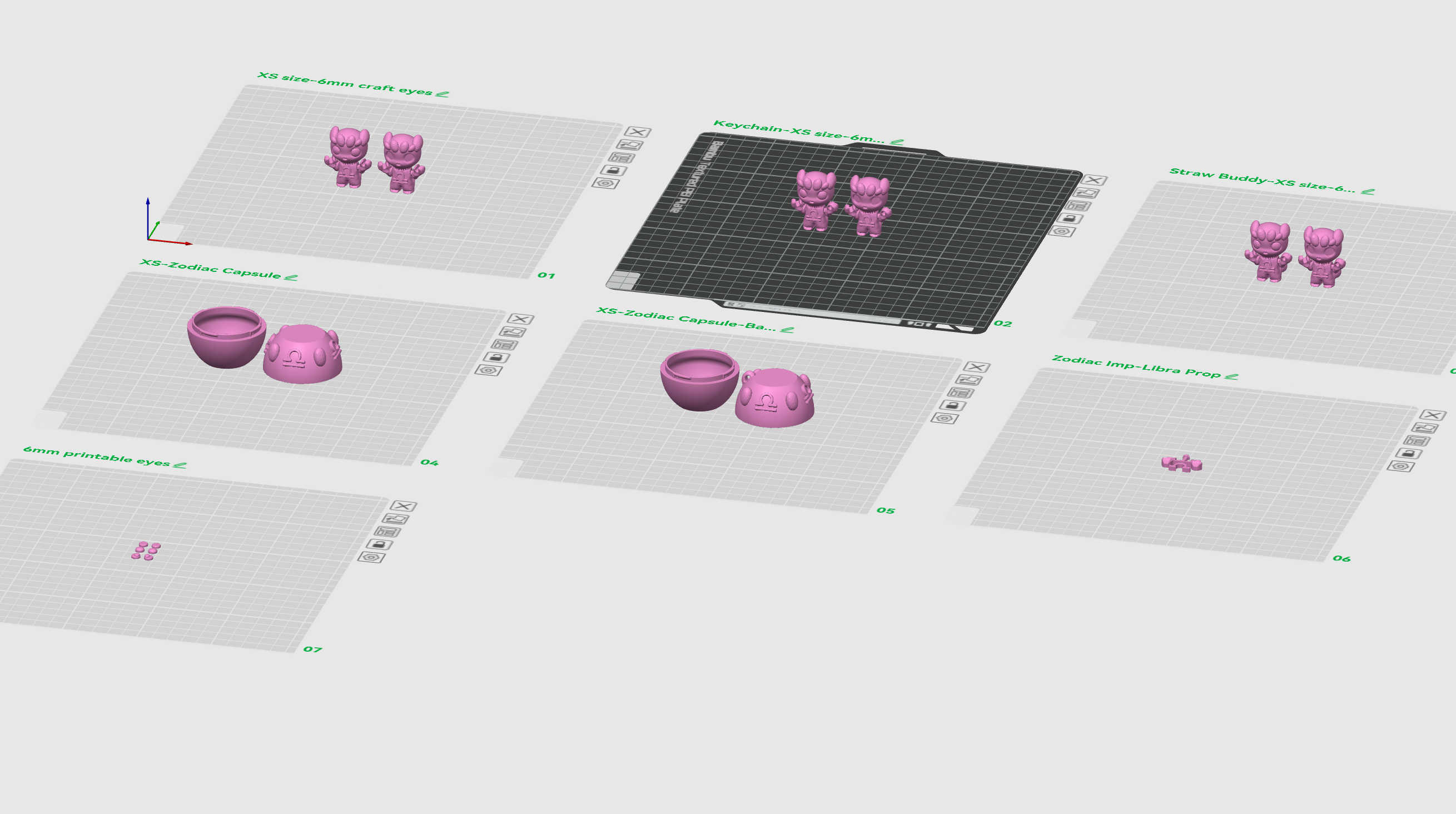 Libra Flexi Imp - Zodiac Imp Collection Part 3 - Keychain & Straw Buddy, No Supports 3D Print STL/3M 3MF Model — view 8