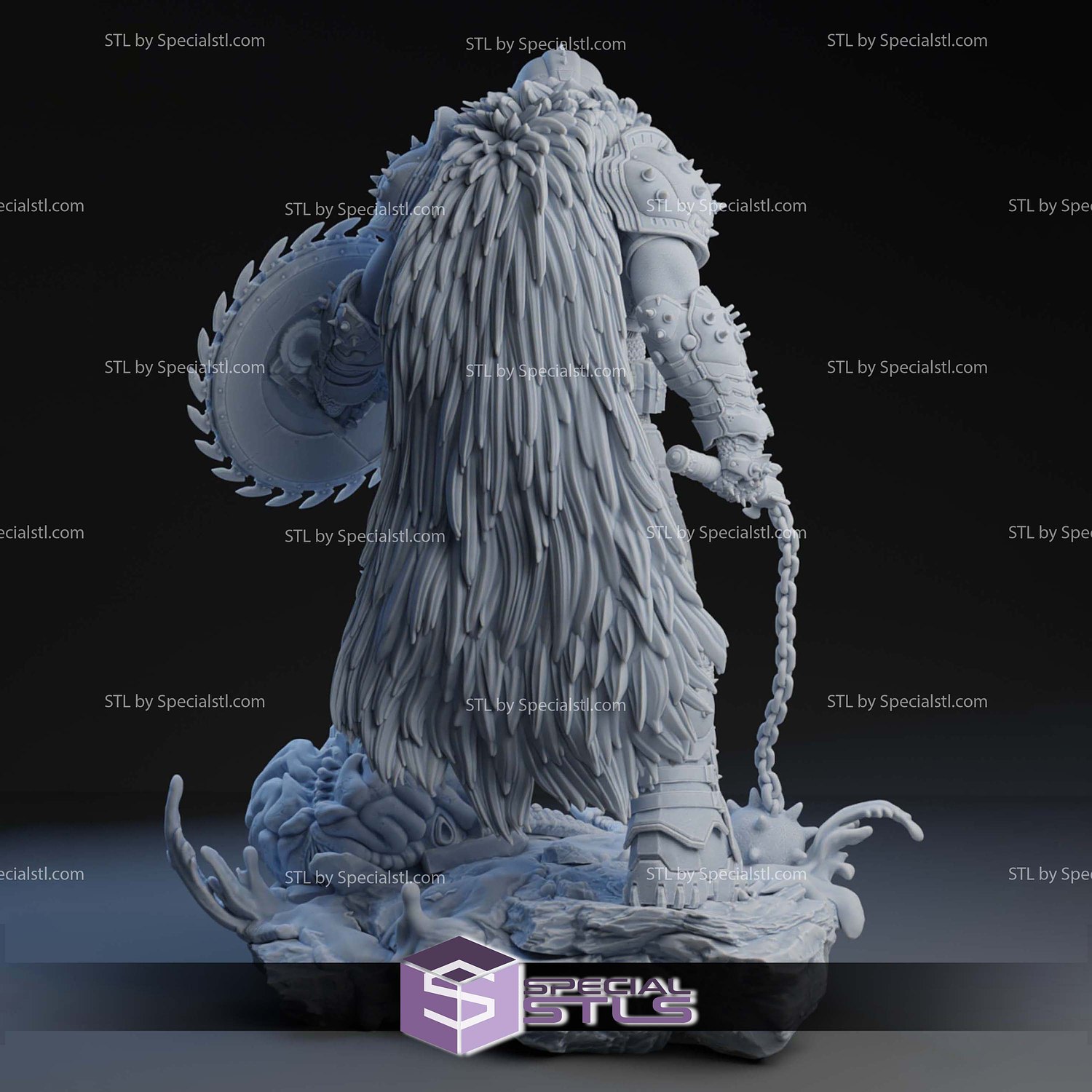 Doomslayer Dark Age Diorama STL Files 3D Model — view 5