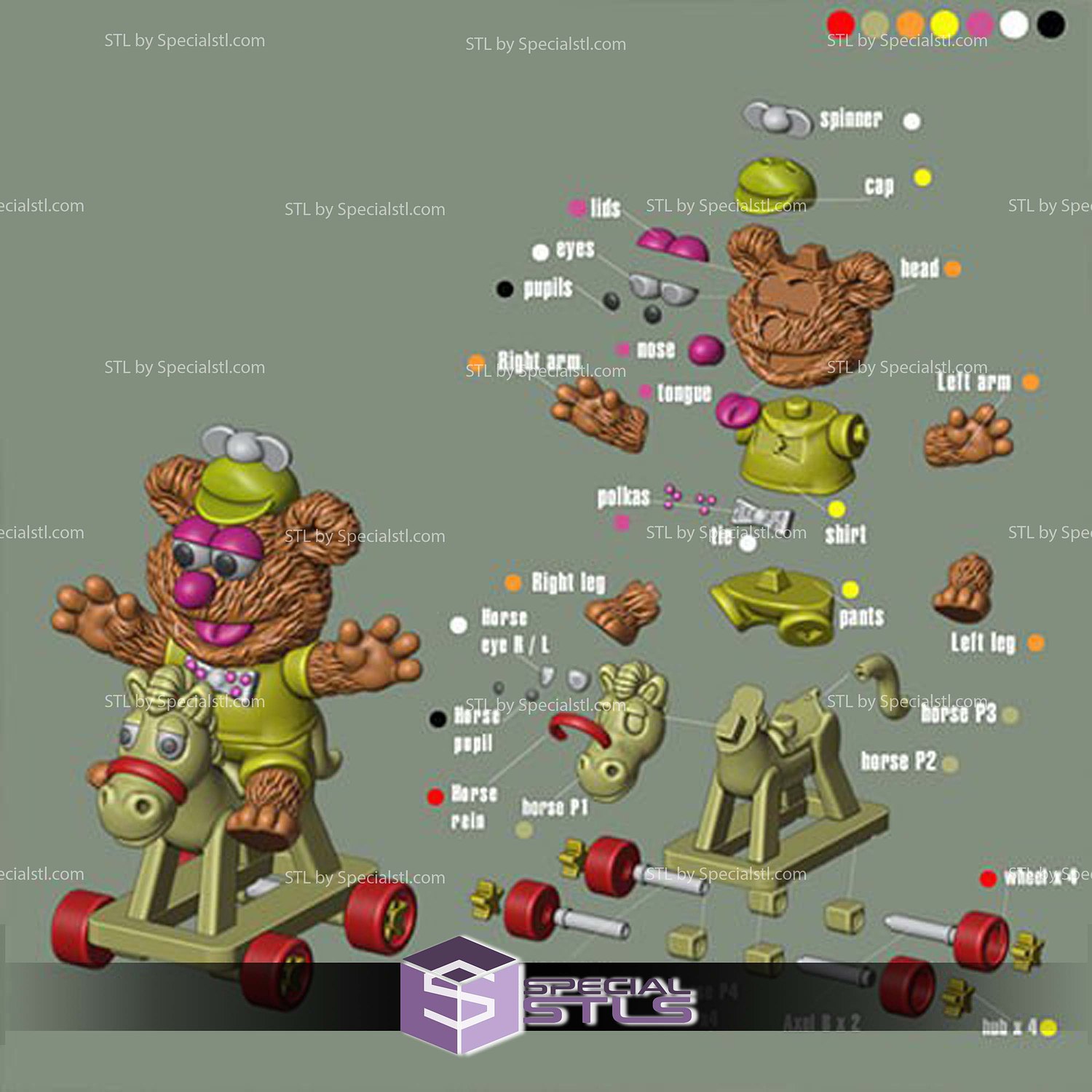 Basic STL Collection MupBab Fozzy 3D Model — view 2
