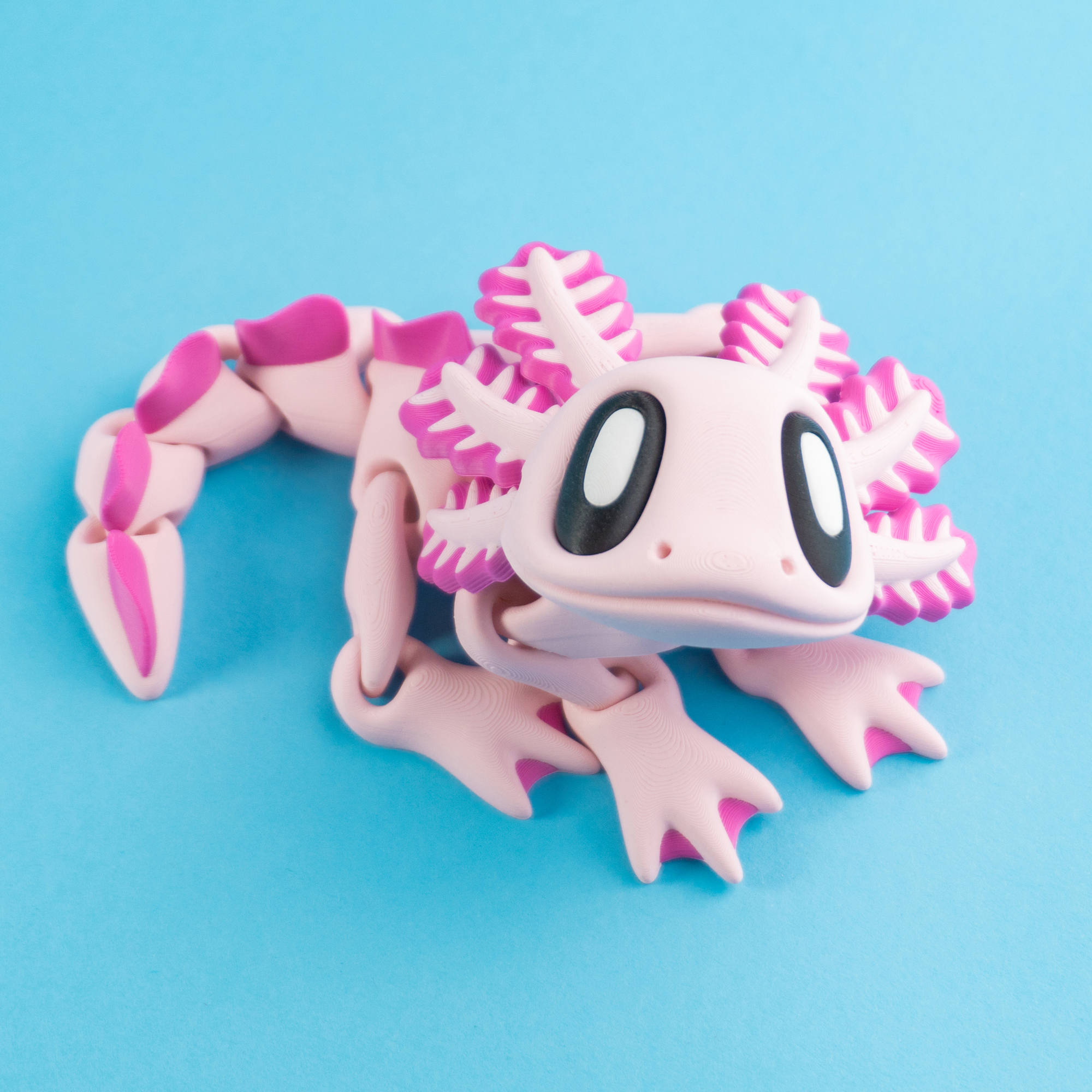 Blob Axolotl - Flexi Articulated Magnetic Art Toy with Seaweed Container 3D 3MF Model