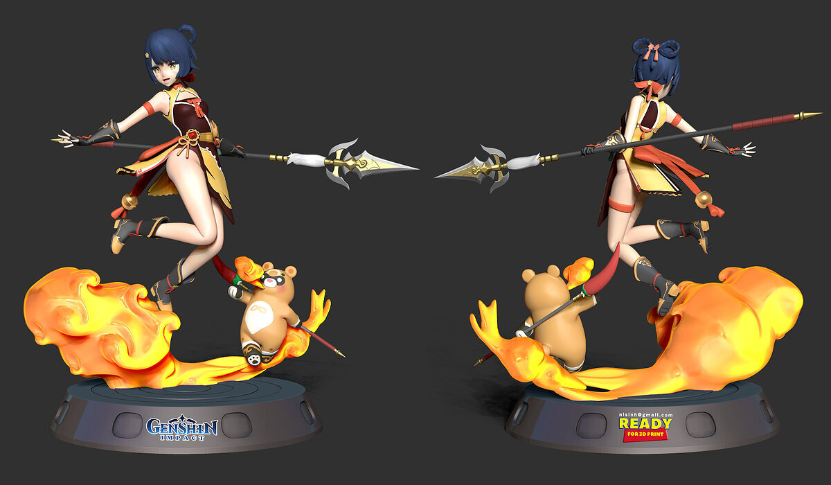 Xiangling - Genshin Impact Fanart 3D ZTL Model — view 5
