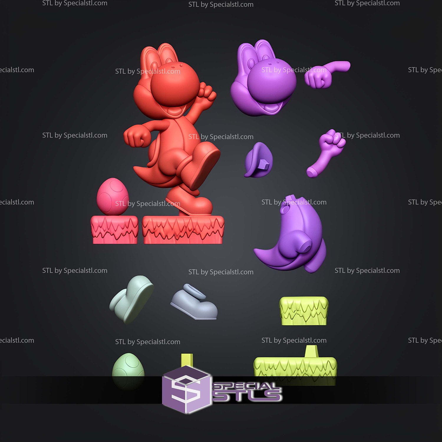 Life Size Yoshi STL Files 3D Model — view 2
