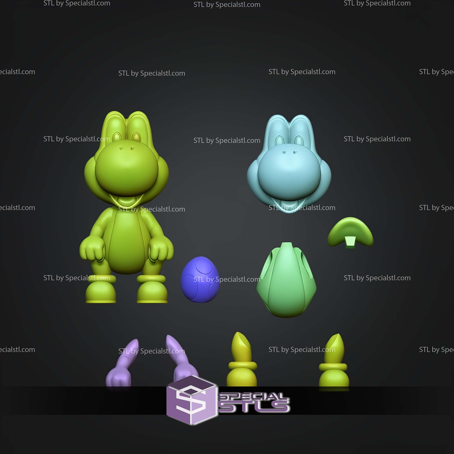 Life Size Yoshi STL Files 3D Model — view 3