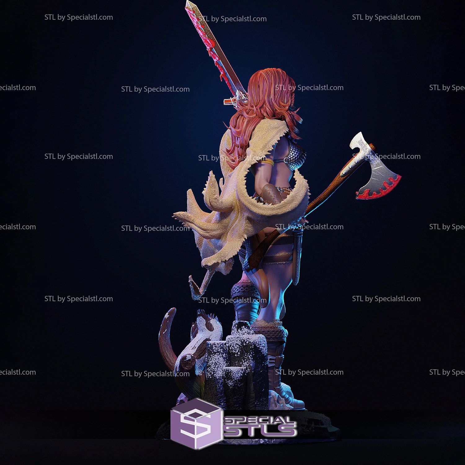 Red Sonja Beautiful 3D Printer Files STL Model — view 4