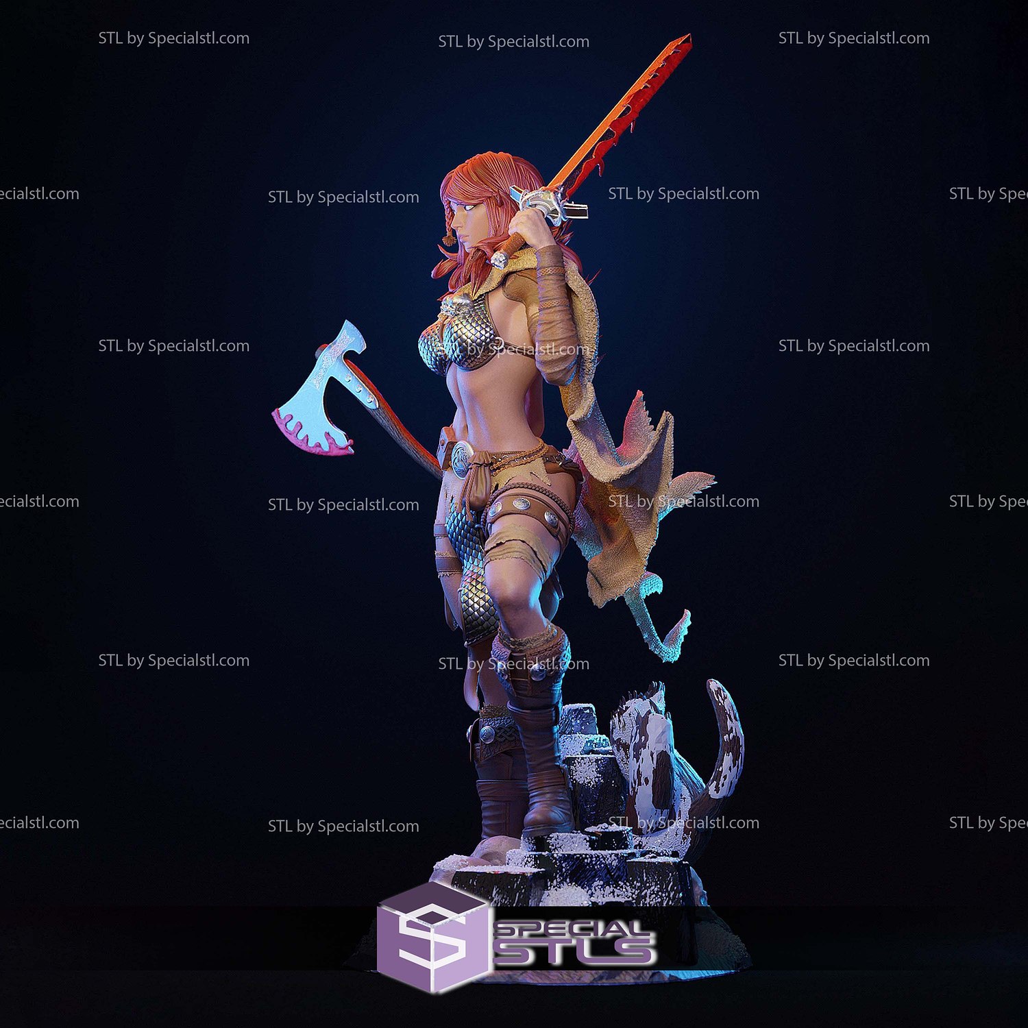 Red Sonja Beautiful 3D Printer Files STL Model — view 5