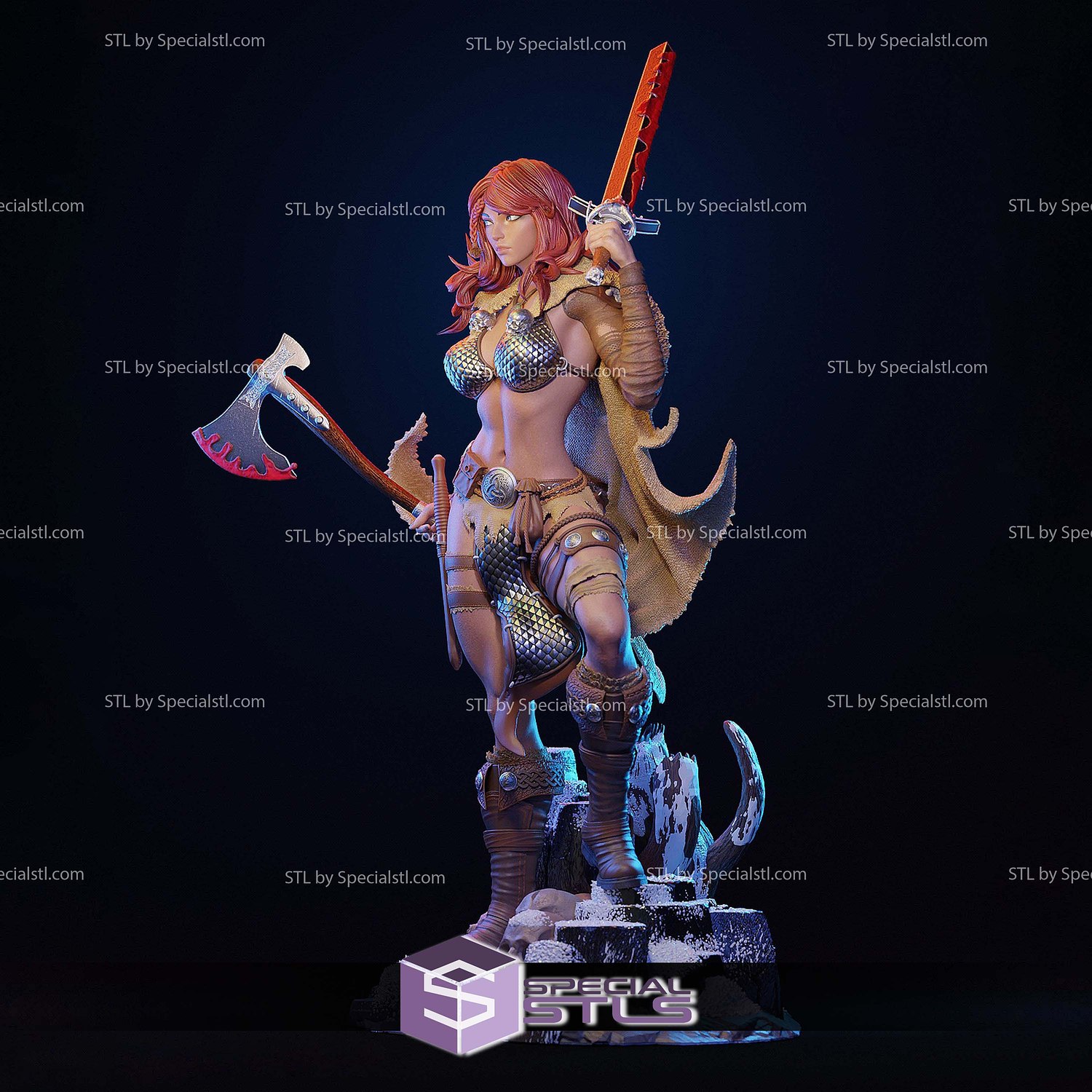 Red Sonja Beautiful 3D Printer Files STL Model — view 6