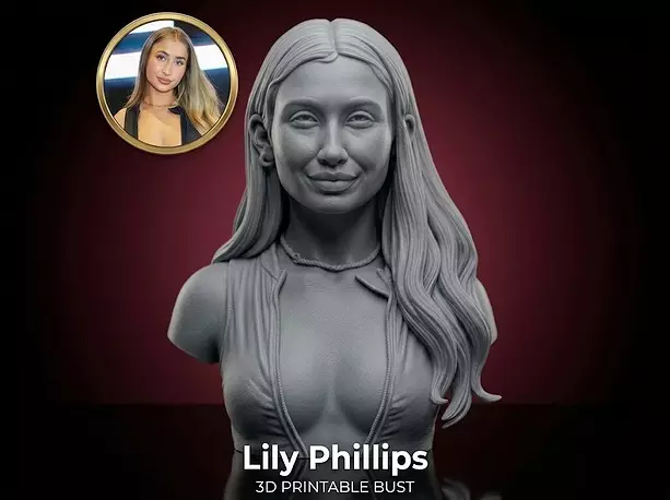 Lily Phillips bust 3D STL Model