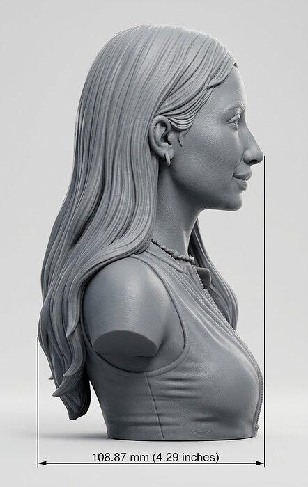 Lily Phillips bust 3D STL Model — view 3