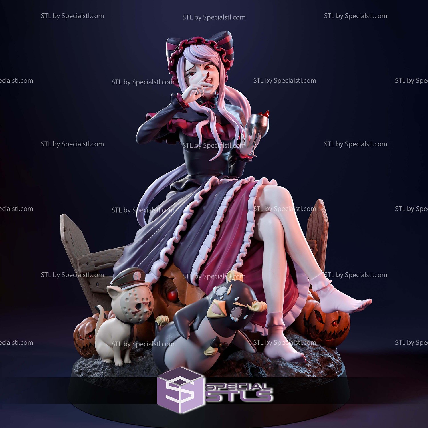 Shalltear Bloodfallen Pumpkin 3D Print Files STL Model — view 2