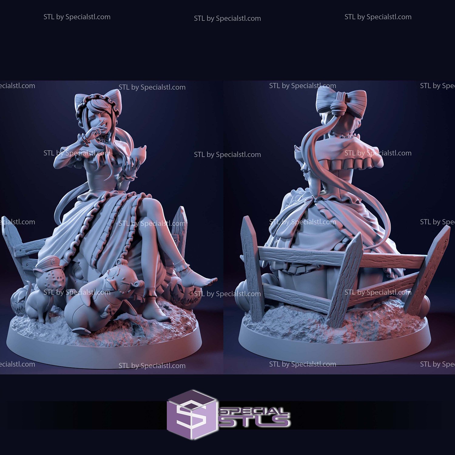 Shalltear Bloodfallen Pumpkin 3D Print Files STL Model — view 5