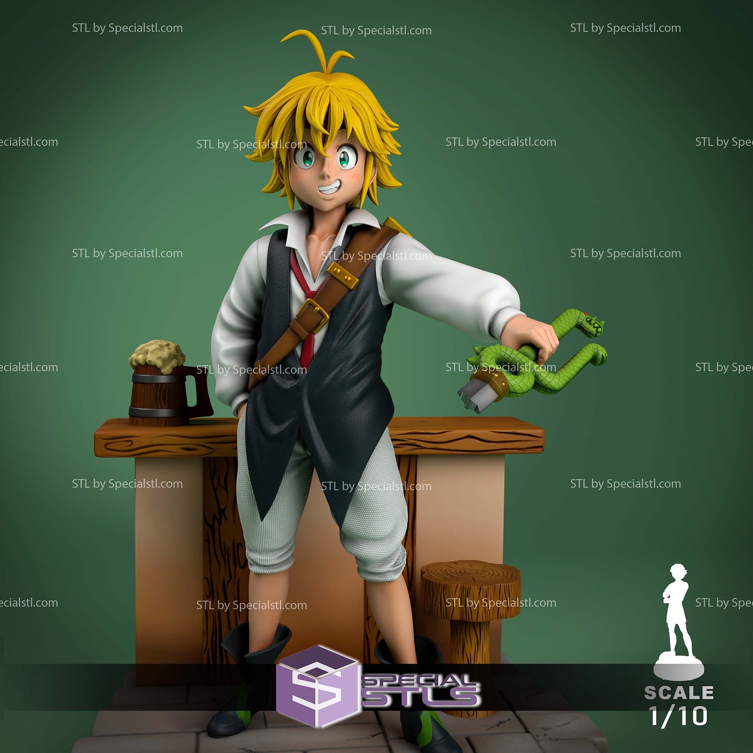 Meliodas Broken Sword 3D Printer Files STL Model — view 2