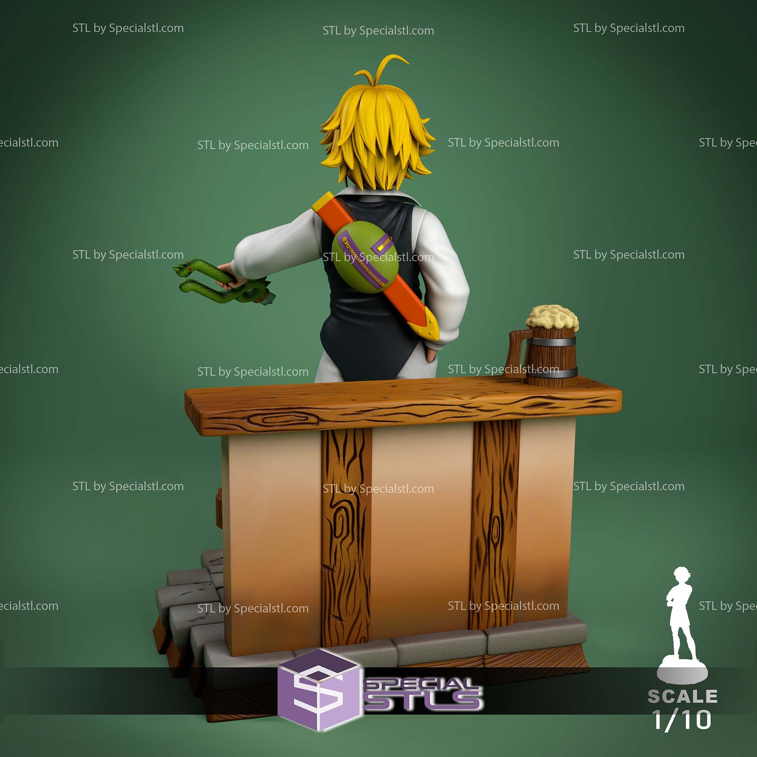 Meliodas Broken Sword 3D Printer Files STL Model — view 3