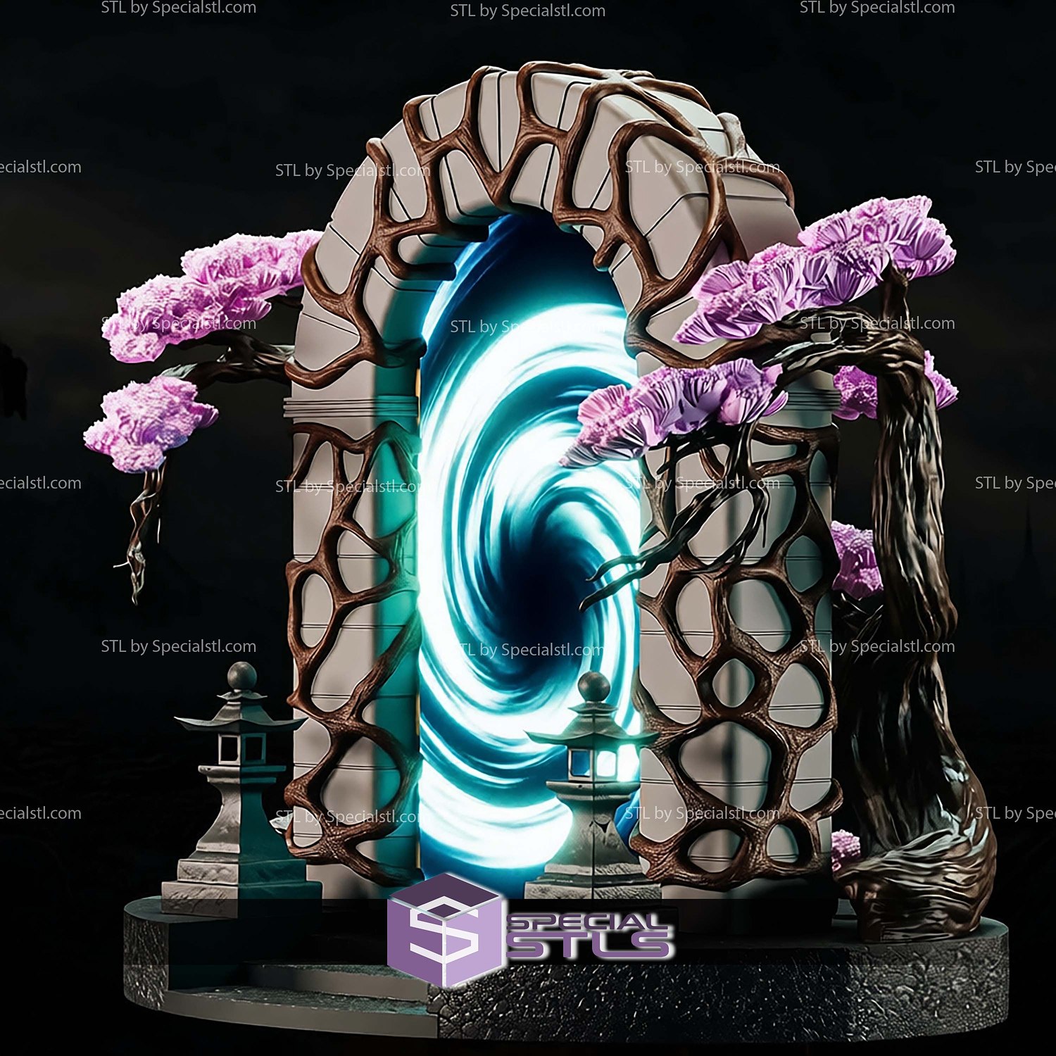 Portal Gate Phone Holder STL Files 3D Model — view 2