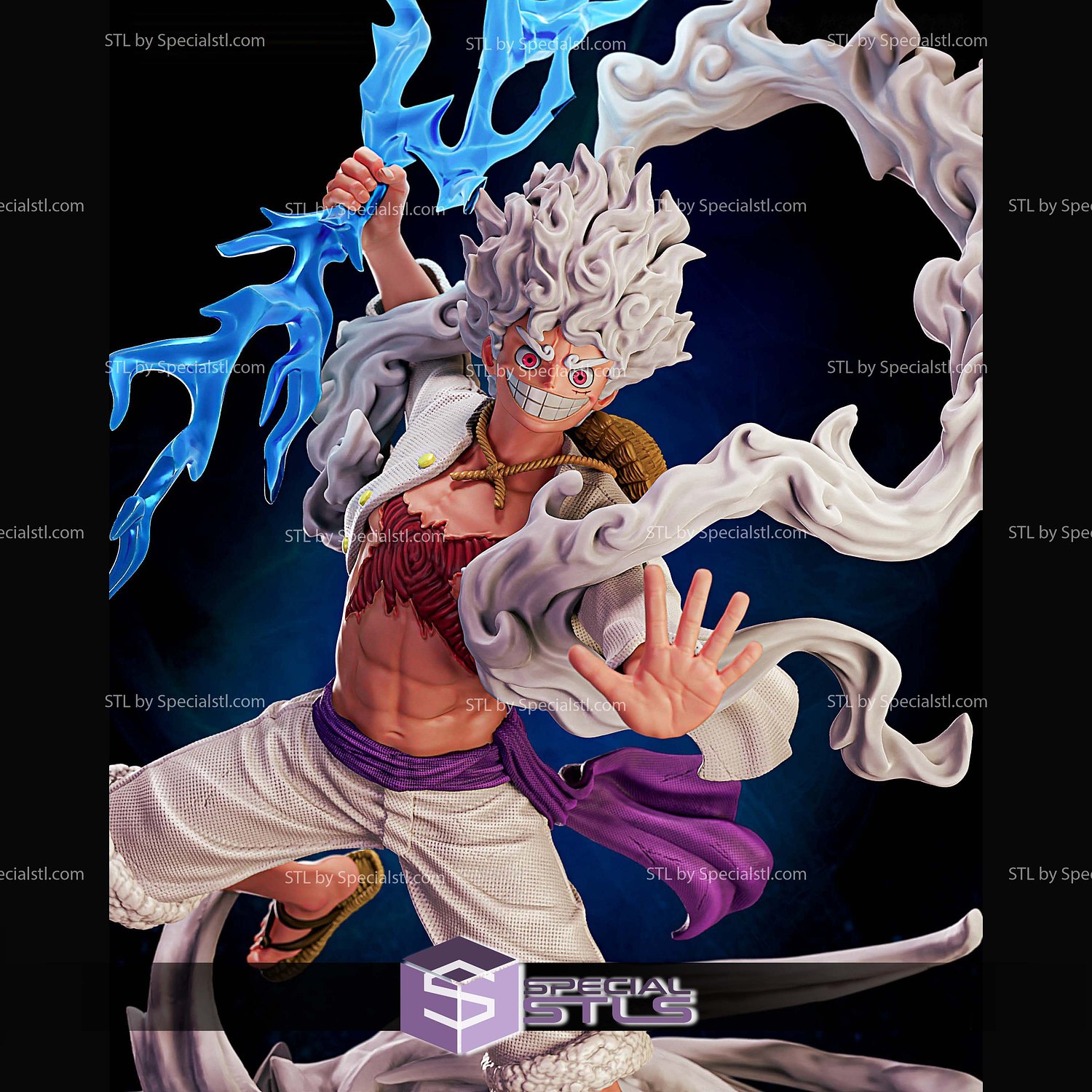 Luffy Gear 5 Sun God 3D Printer Files STL Model — view 5