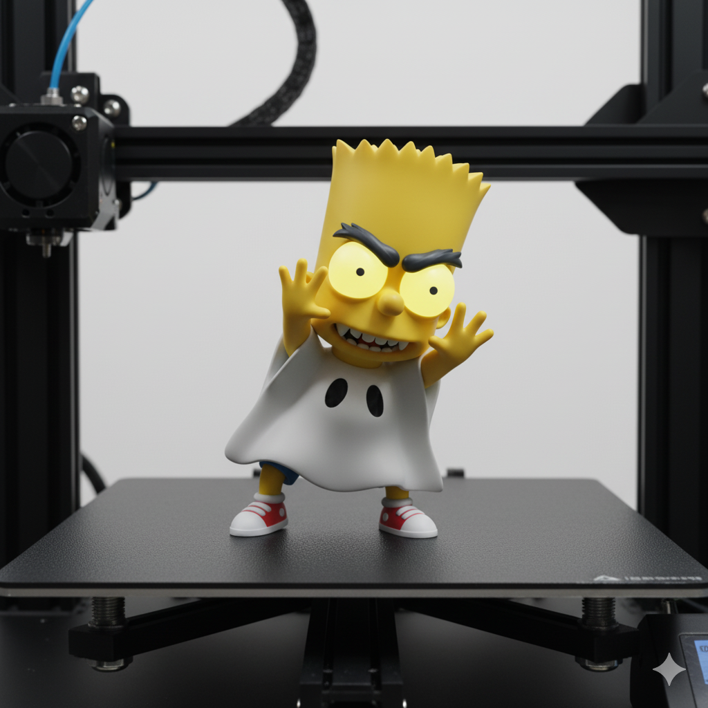 Layerables Bart Simpson Ghost 3D Print STL File | Treehouse of Horror Figure Model