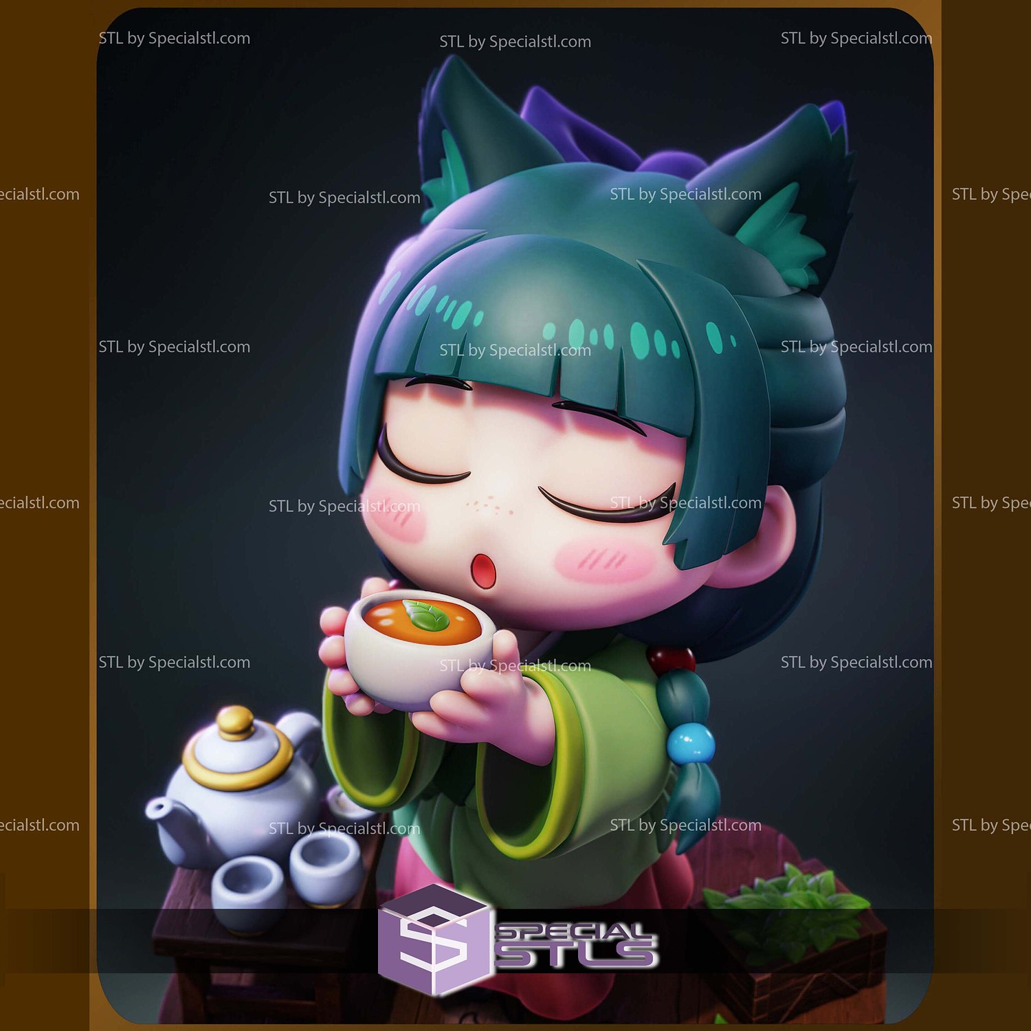 Chibi Maomao Apothecary Diaries V2 STL Files 3D Model — view 2