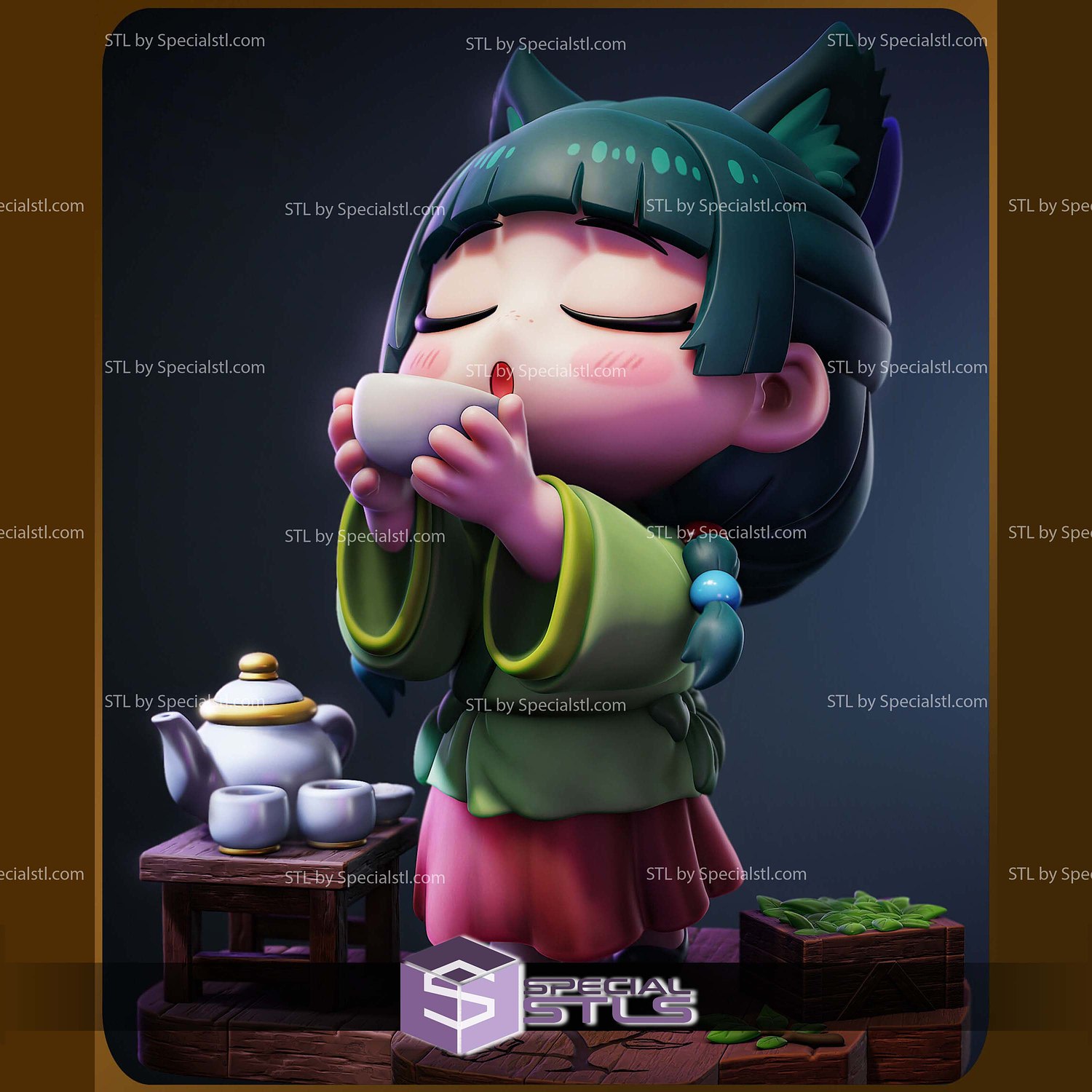 Chibi Maomao Apothecary Diaries V2 STL Files 3D Model — view 4