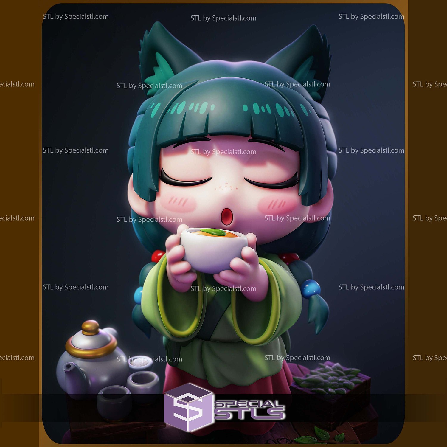 Chibi Maomao Apothecary Diaries V2 STL Files 3D Model — view 5