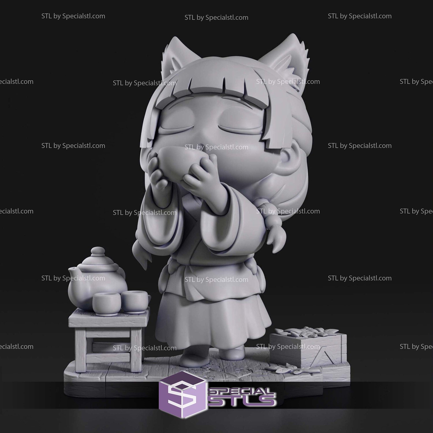 Chibi Maomao Apothecary Diaries V2 STL Files 3D Model — view 6