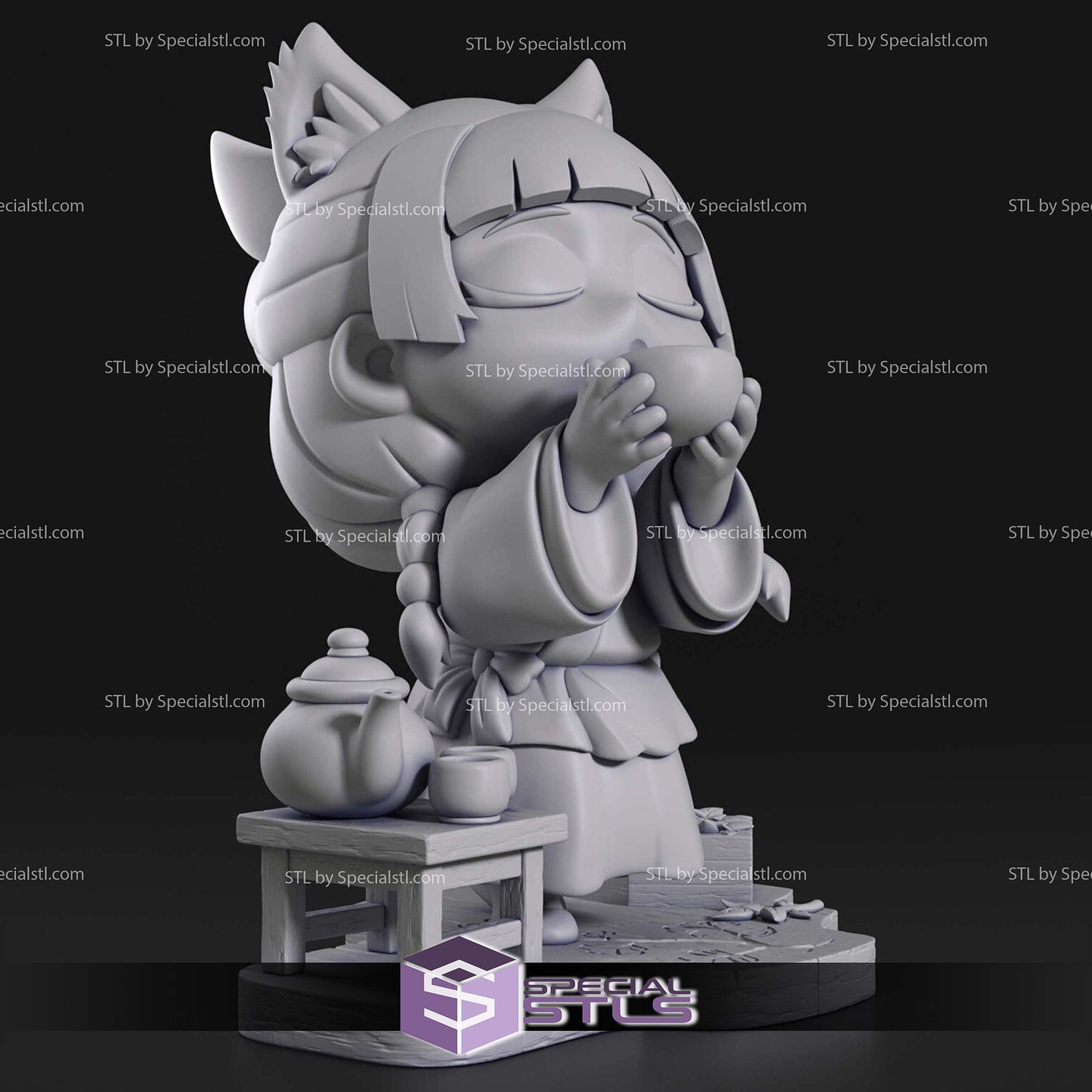 Chibi Maomao Apothecary Diaries V2 STL Files 3D Model — view 7