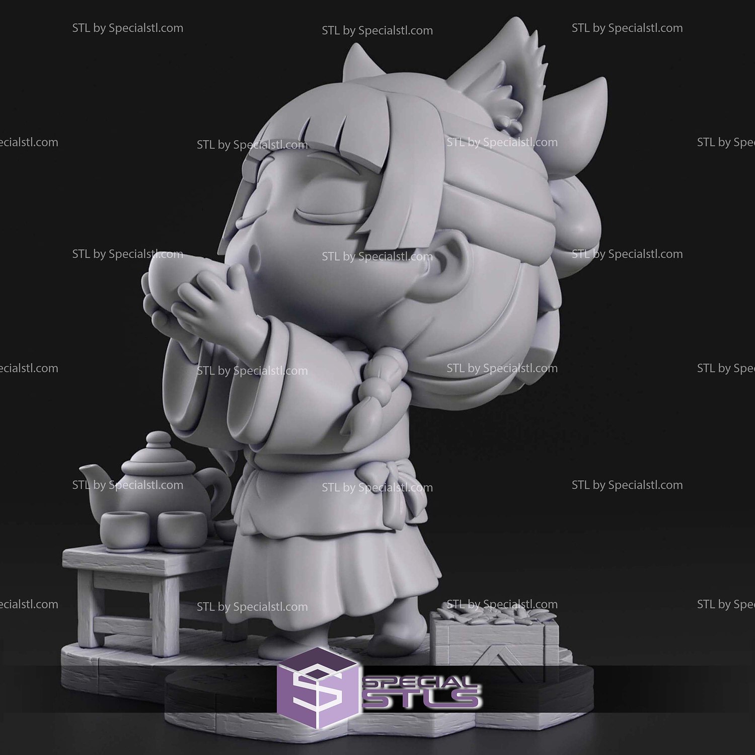 Chibi Maomao Apothecary Diaries V2 STL Files 3D Model — view 8