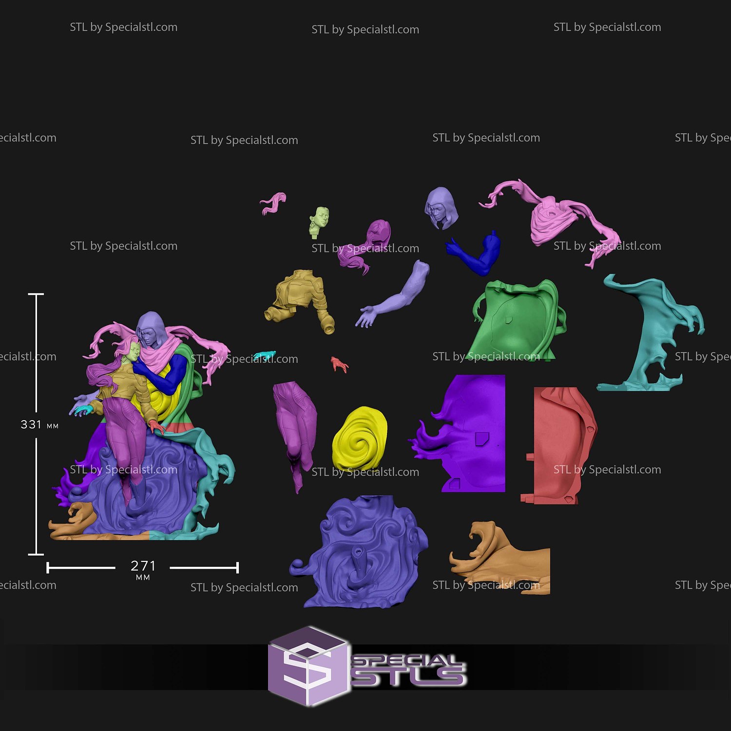 Cloak Dagger Marvel Rivals 3D Printer Files STL Model — view 5