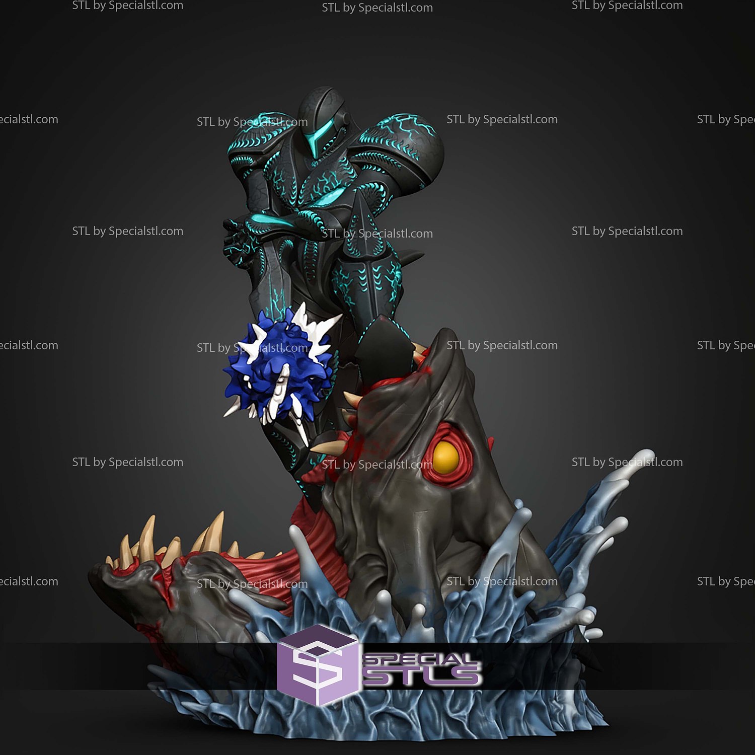 Dark Samus Metroid Prime 192mm STL Files 3D Model — view 3