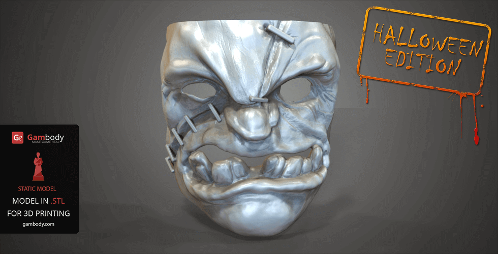 Pudge Mask for 3D Printing | Static STL Model