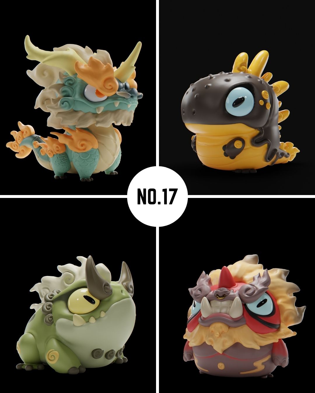 Grumpii 3D Printable Art Toy - Chubbii Series - Set 17 STL Model — view 2