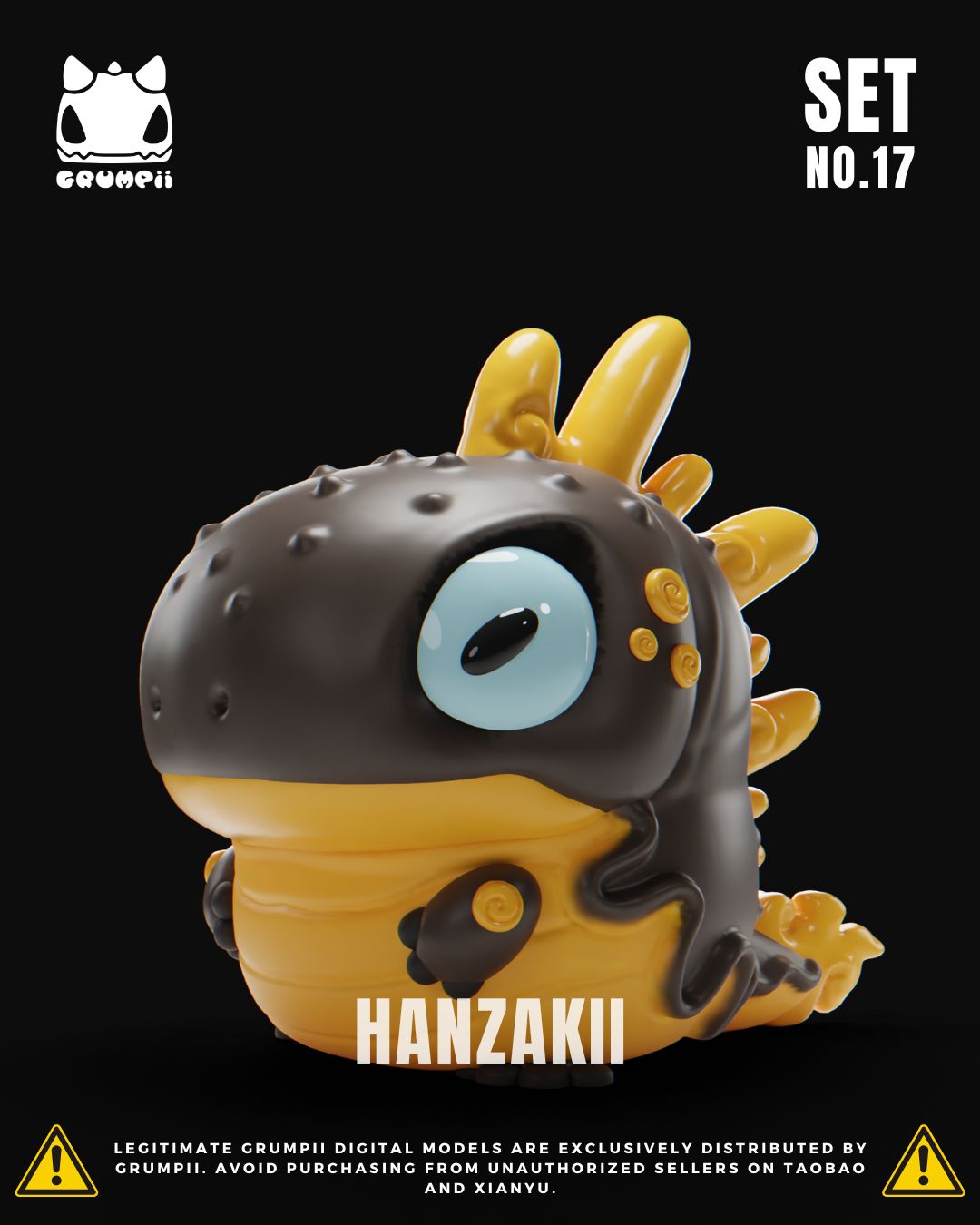 Grumpii 3D Printable Art Toy - Chubbii Series - Set 17 STL Model — view 4