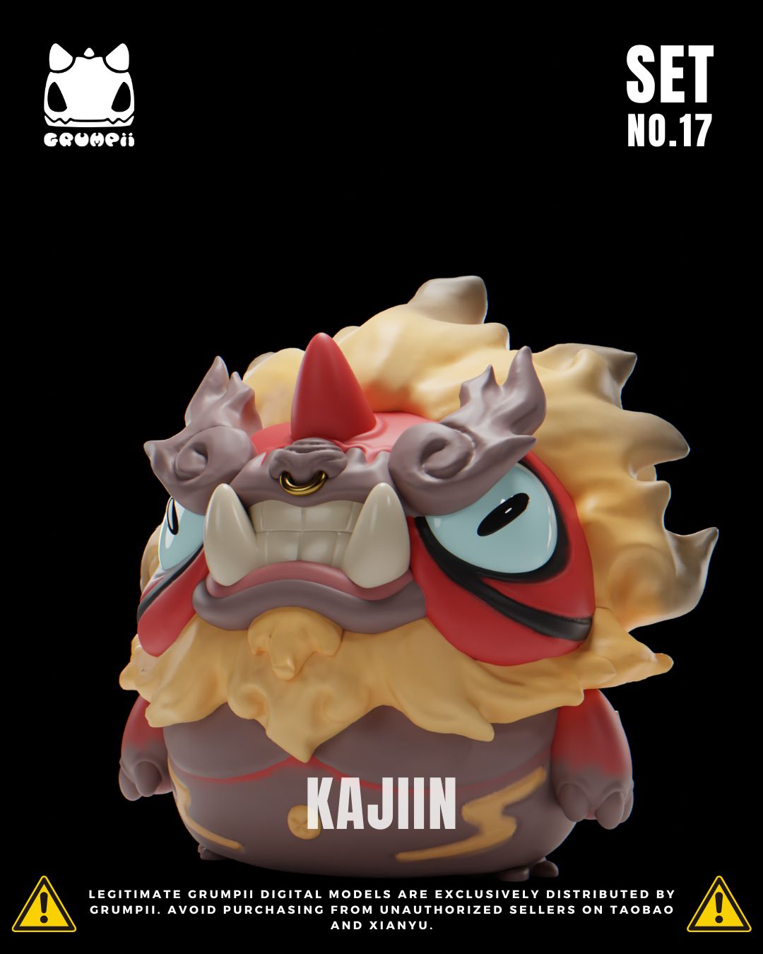 Grumpii 3D Printable Art Toy - Chubbii Series - Set 17 STL Model — view 6