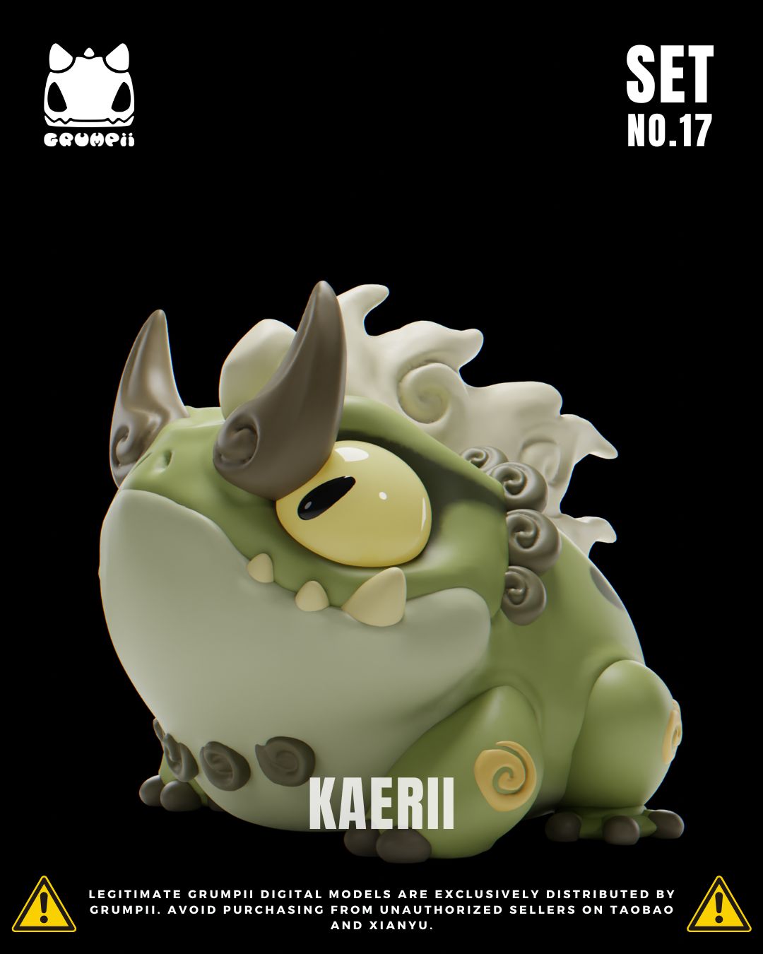 Grumpii 3D Printable Art Toy - Chubbii Series - Set 17 STL Model — view 8